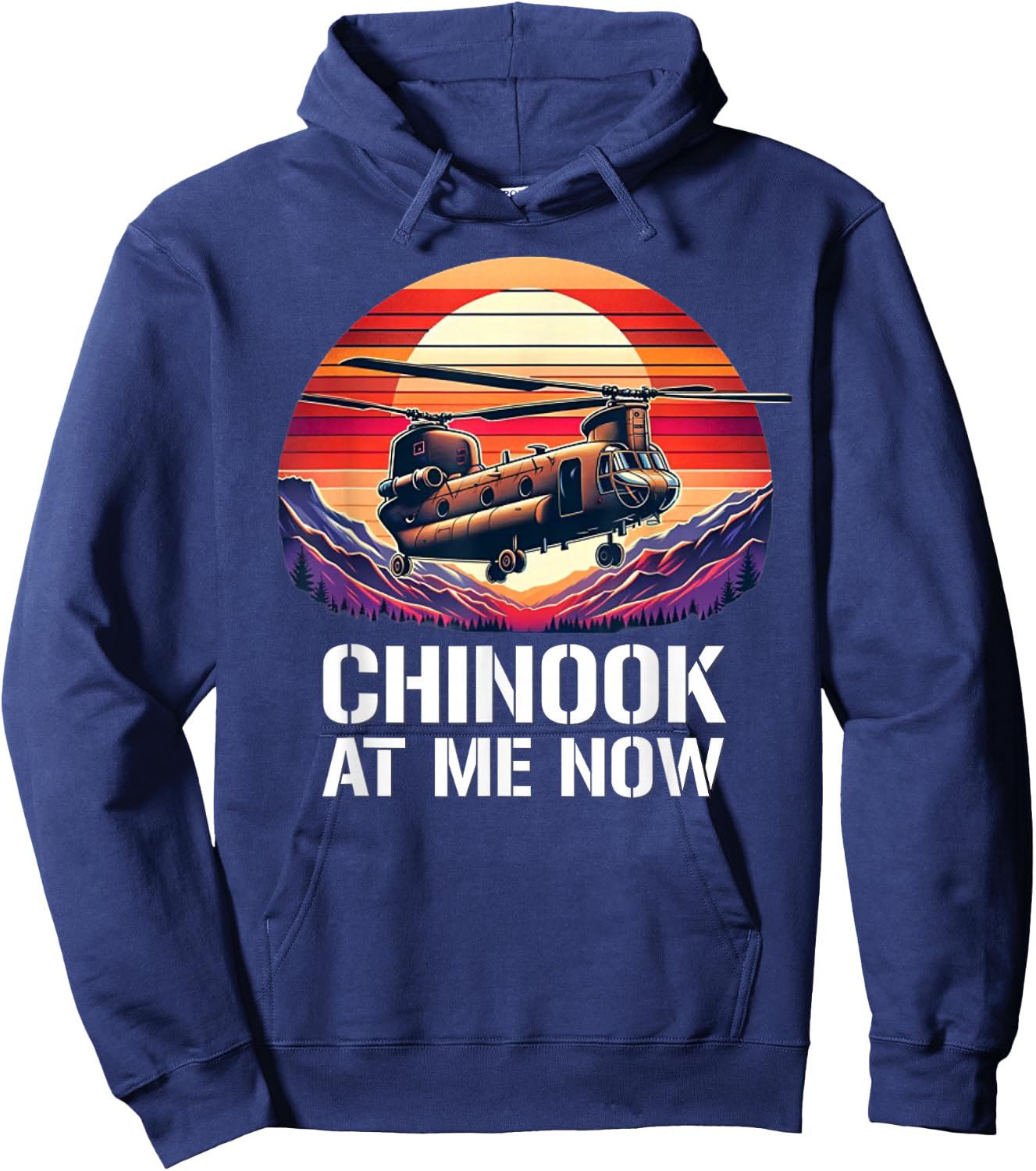 Vintage CH-47 Chinook Military Helicopter Hoodie - Hoodie | Navy