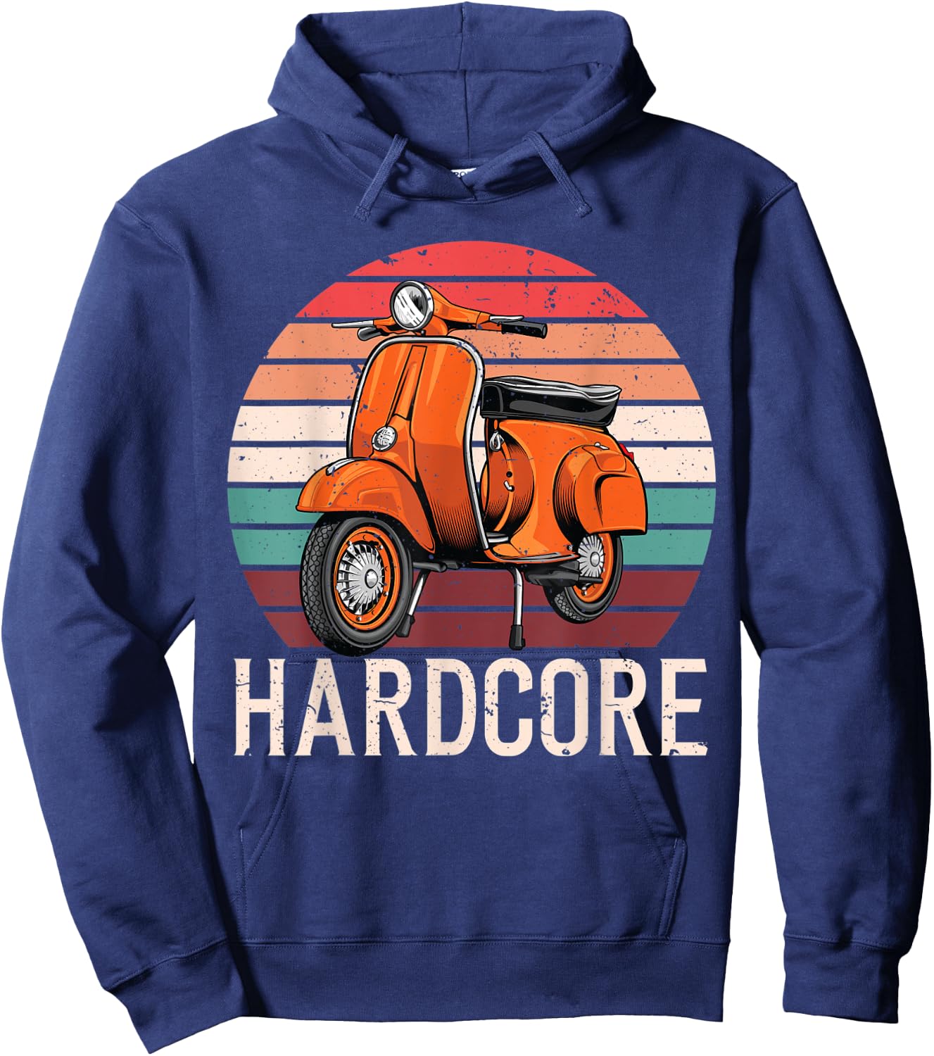 Hardcore Moped Life Funny Scooter Driver Bike men women Hoodie - Hoodie | Navy