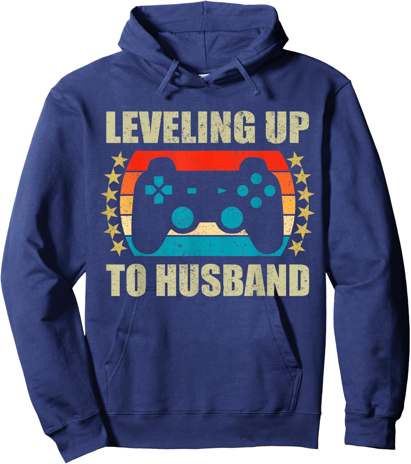Bachelor Party Leveling Up To Husband Groom Gaming Hoodie - Hoodie | Navy