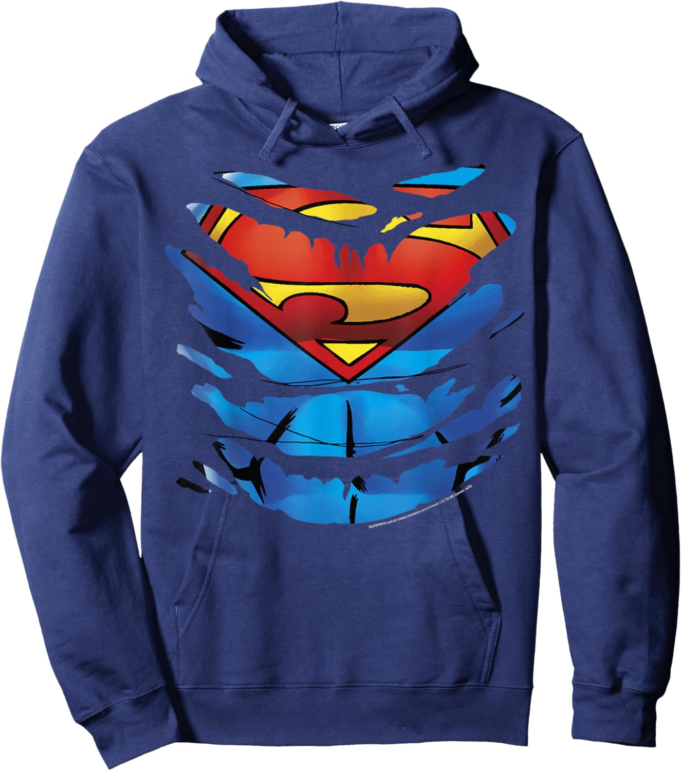 DC Comics Superman Costume Rip Through Small Hoodie - Hoodie | Navy