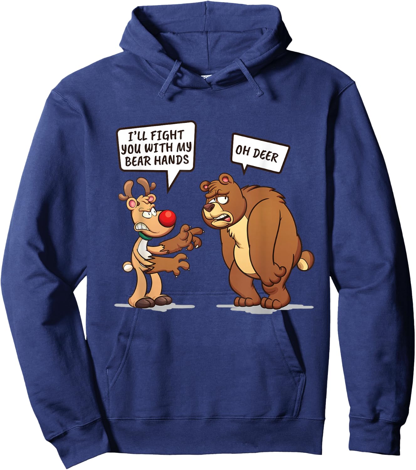 I'll Fight You With My Bear Hands Pun Hoodie - Hoodie | Navy