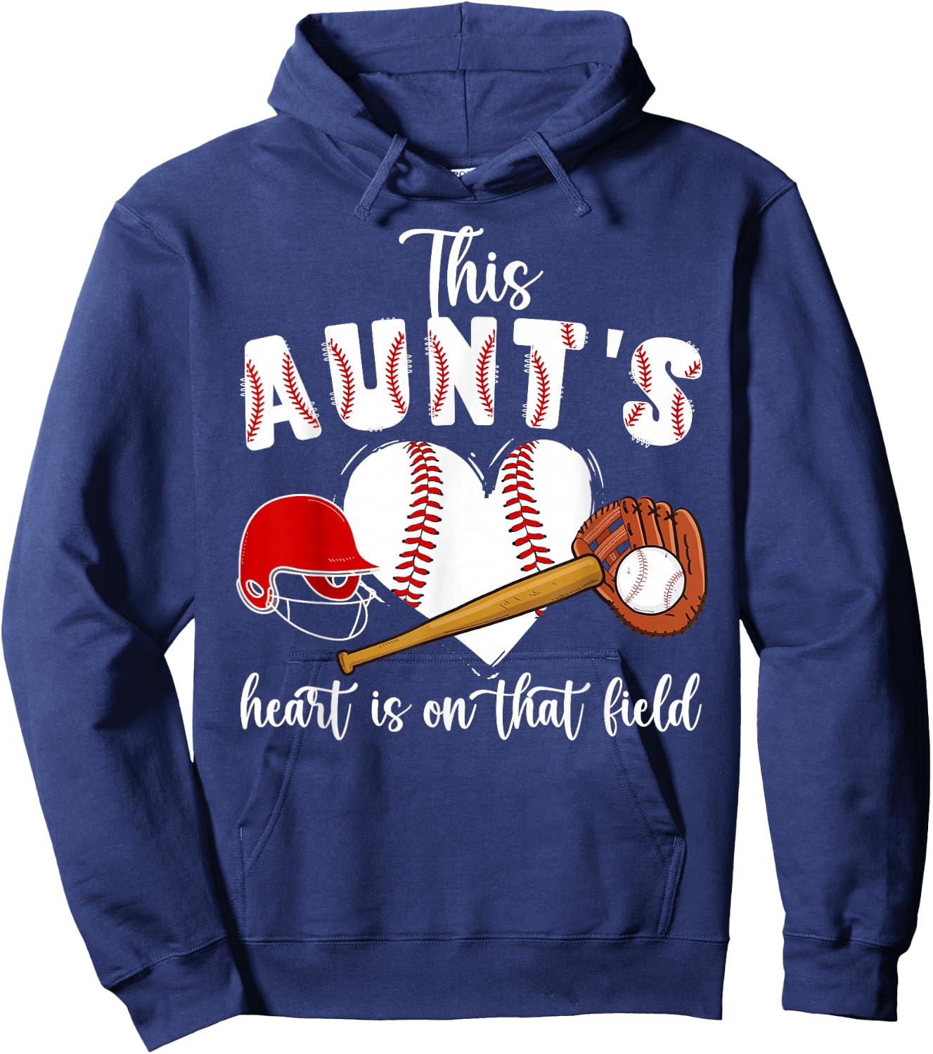 On That Field Baseball Aunt Of A Baseball Player Aunt Hoodie - Hoodie | Navy