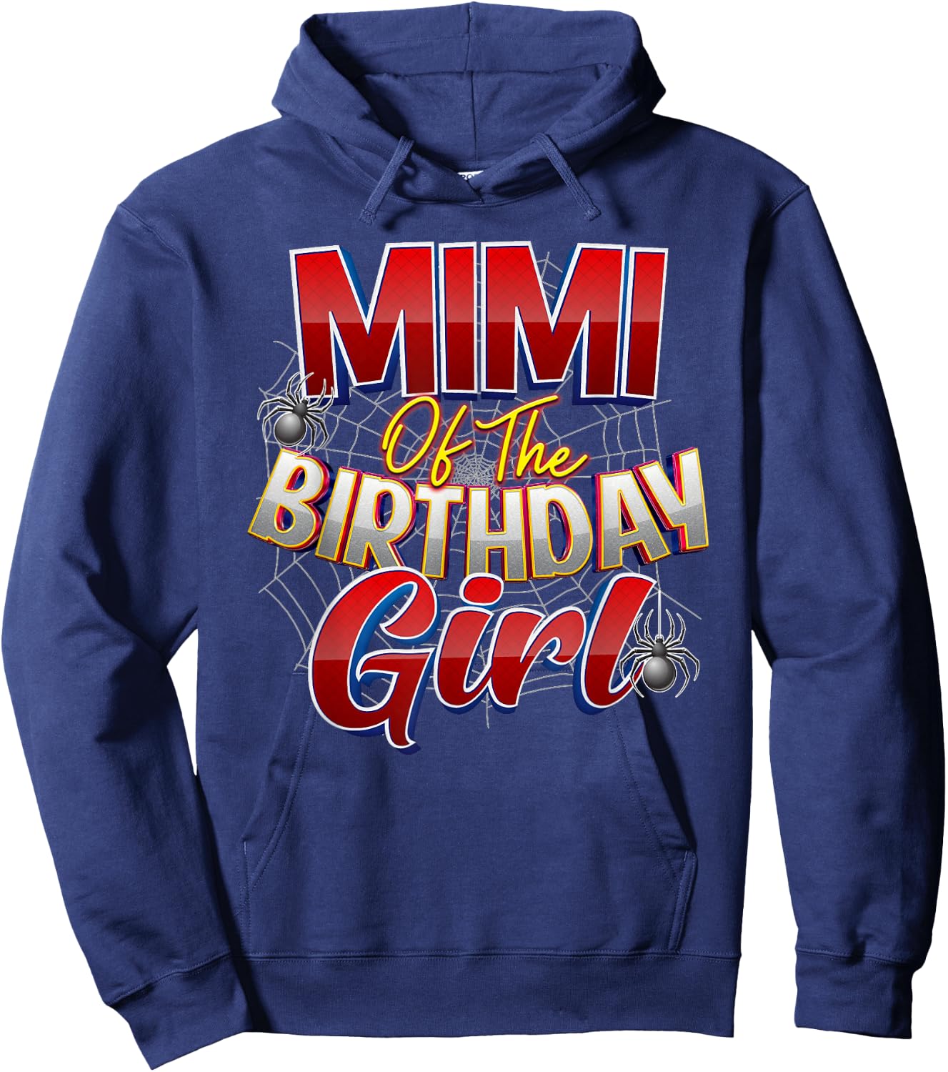 Spider Web Birthday Party Costume Mimi of the Birthday Girl Hoodie - Hoodie | Navy