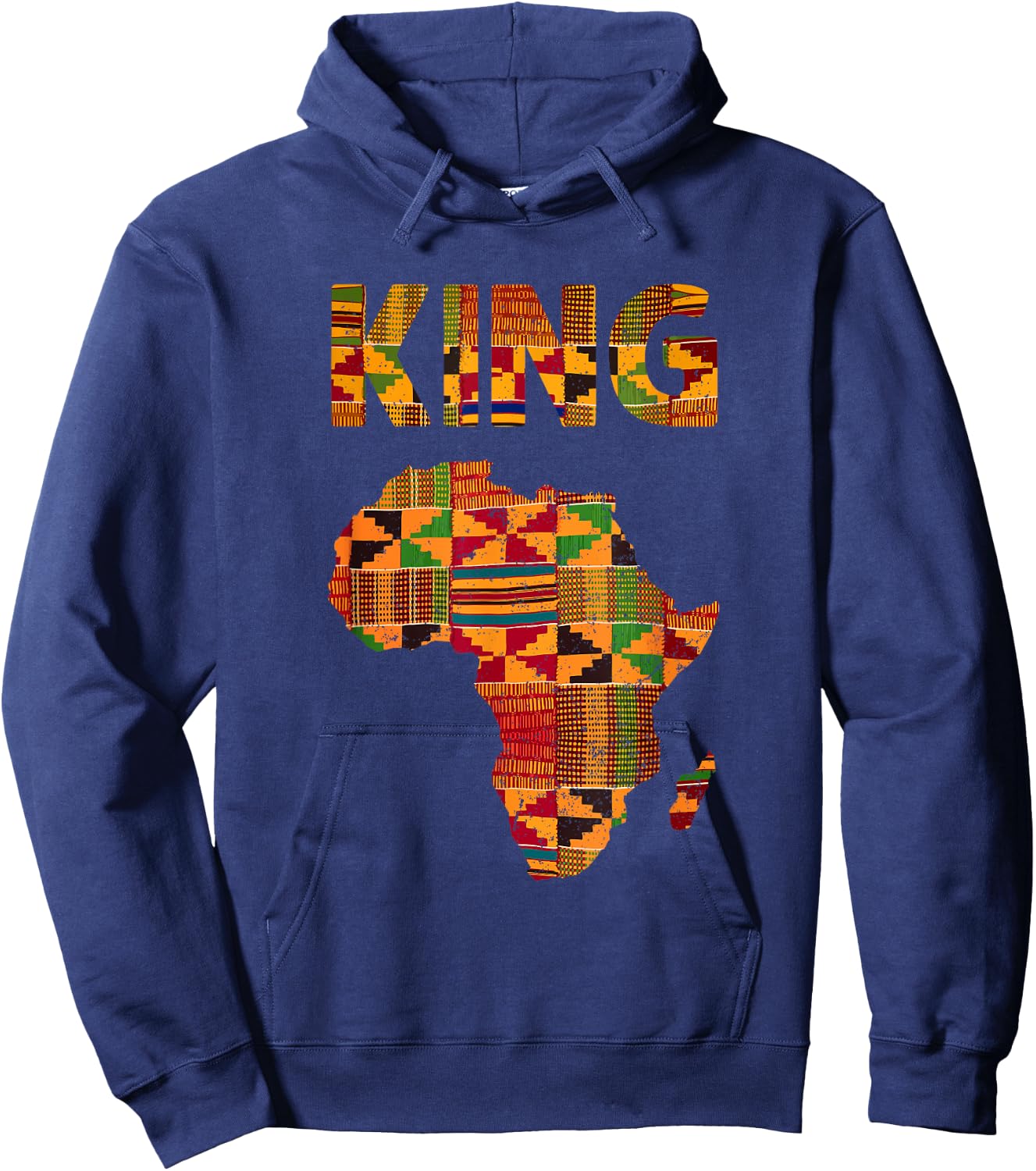 Cool African King Design Kente Cloth Africa Ghana Kids Men Hoodie - Hoodie | Navy