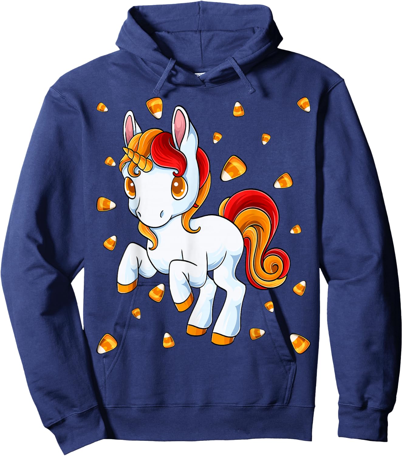 Unicorn Candy Corn Halloween Unicorn Costume Candicorn Hoodie - Hoodie | Navy