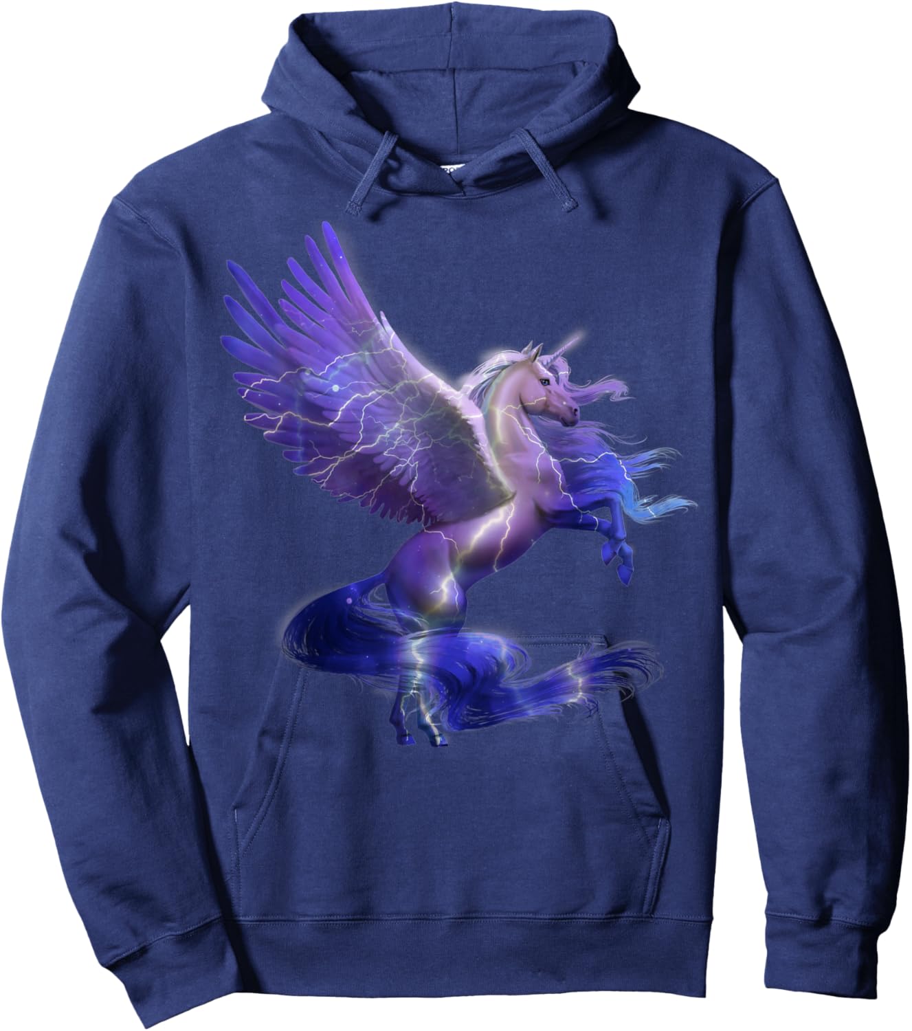 Unicorn Magical Mystical Purple Unicorn Pegasus Hoodie - Hoodie | Navy