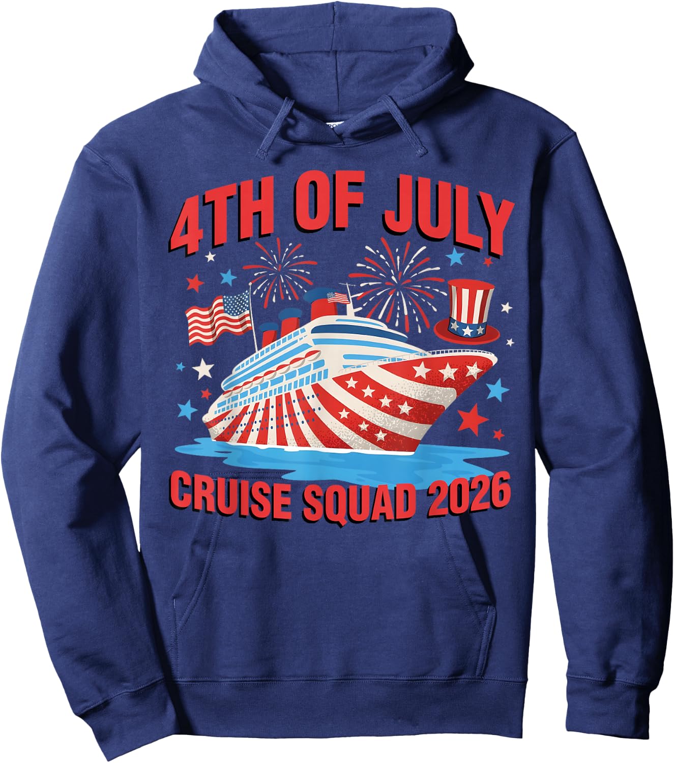 4th of July Cruise Squad 2026 Fireworks Family Matching Trip Hoodie - Hoodie | Navy