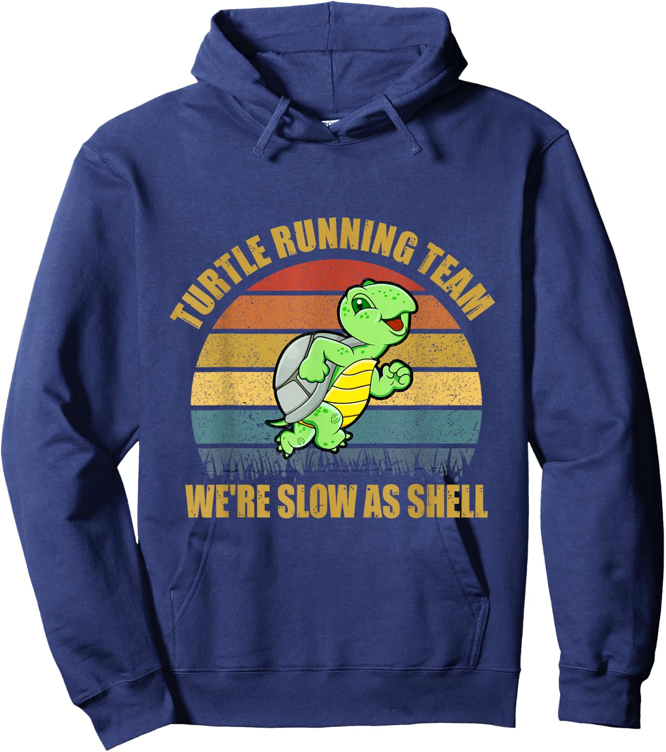 Turtle Running Team We're Slow As Shell Running Marathon Hoodie - Hoodie | Navy