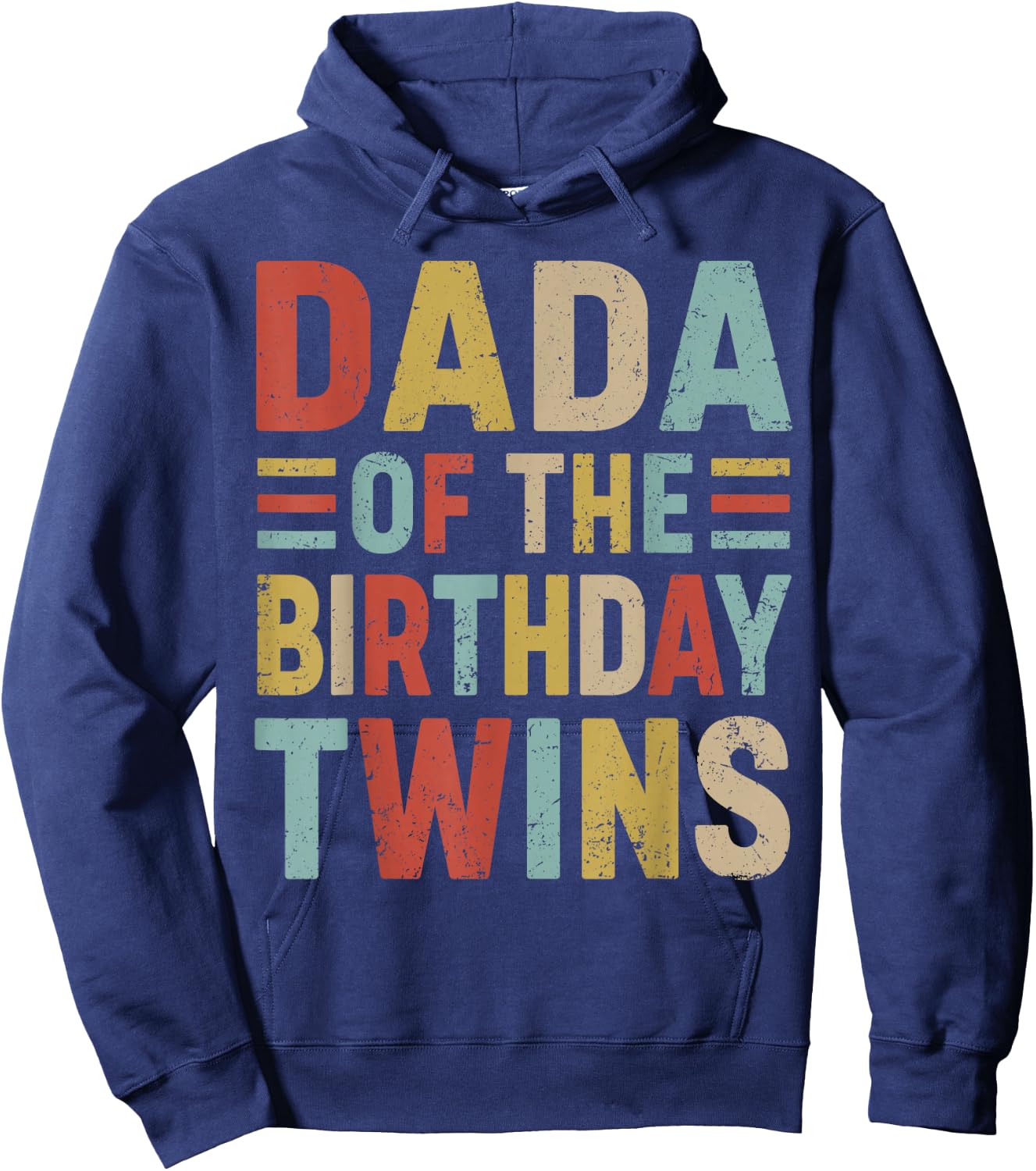Dada of The Birthday Twins Family Matching Bday Party Hoodie - Hoodie | Navy
