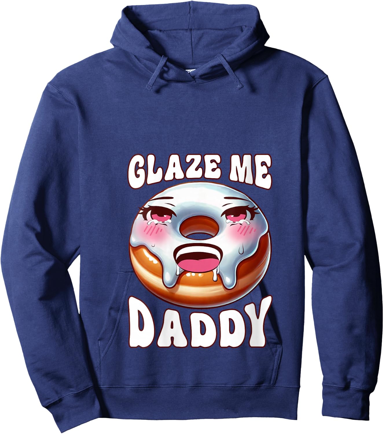 Inappropriate Glaze Me Daddy Dirty Donut Prank Adult Humor V-Neck Hoodie - Hoodie | Navy