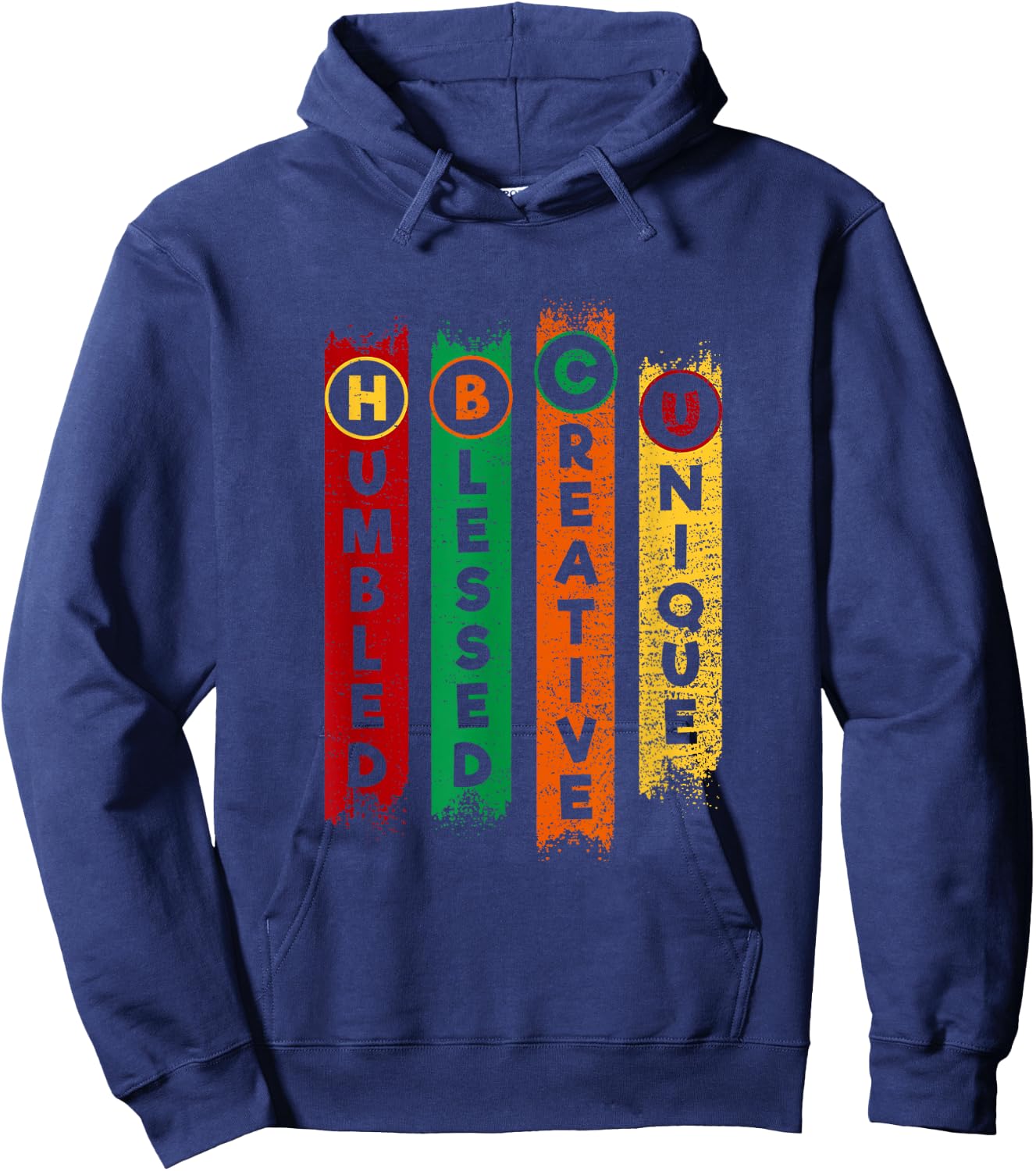 HBCU Humbled Blessed Creative Unique Black College Hoodie - Hoodie | Navy