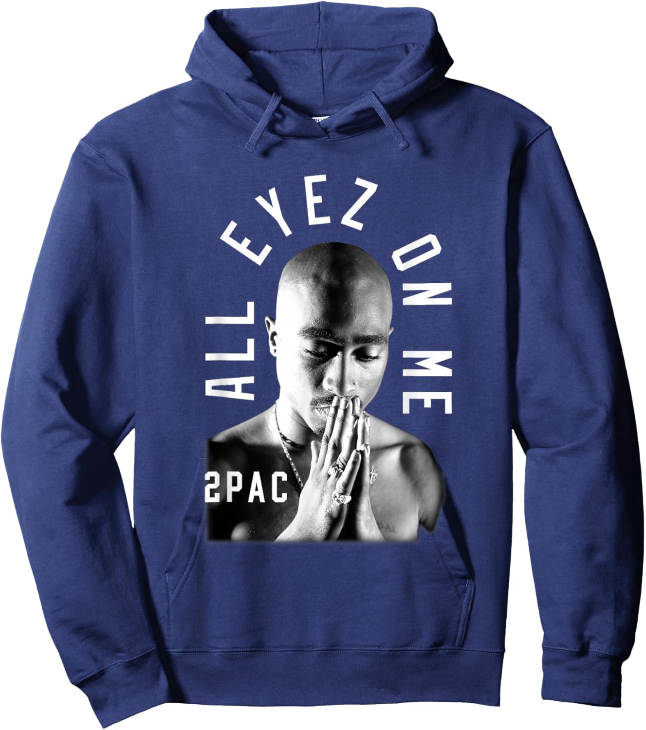 Tupac Shakur Me Against the World Classic Fit - Black, Cotton, Polyester, Short Sleeve Hoodie - Hoodie | Navy