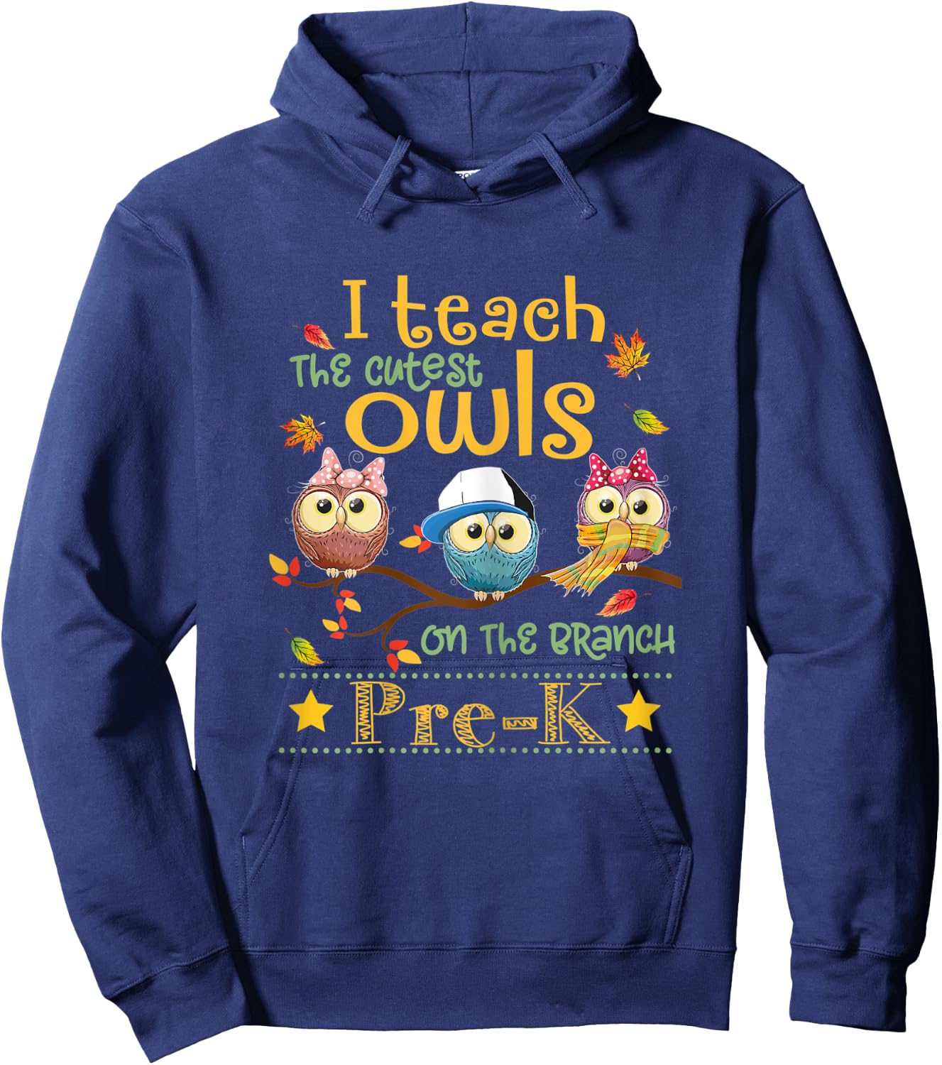 I Teach The Cutest Owls Pre-K Teacher Fall Autumn Women Hoodie - Hoodie | Navy
