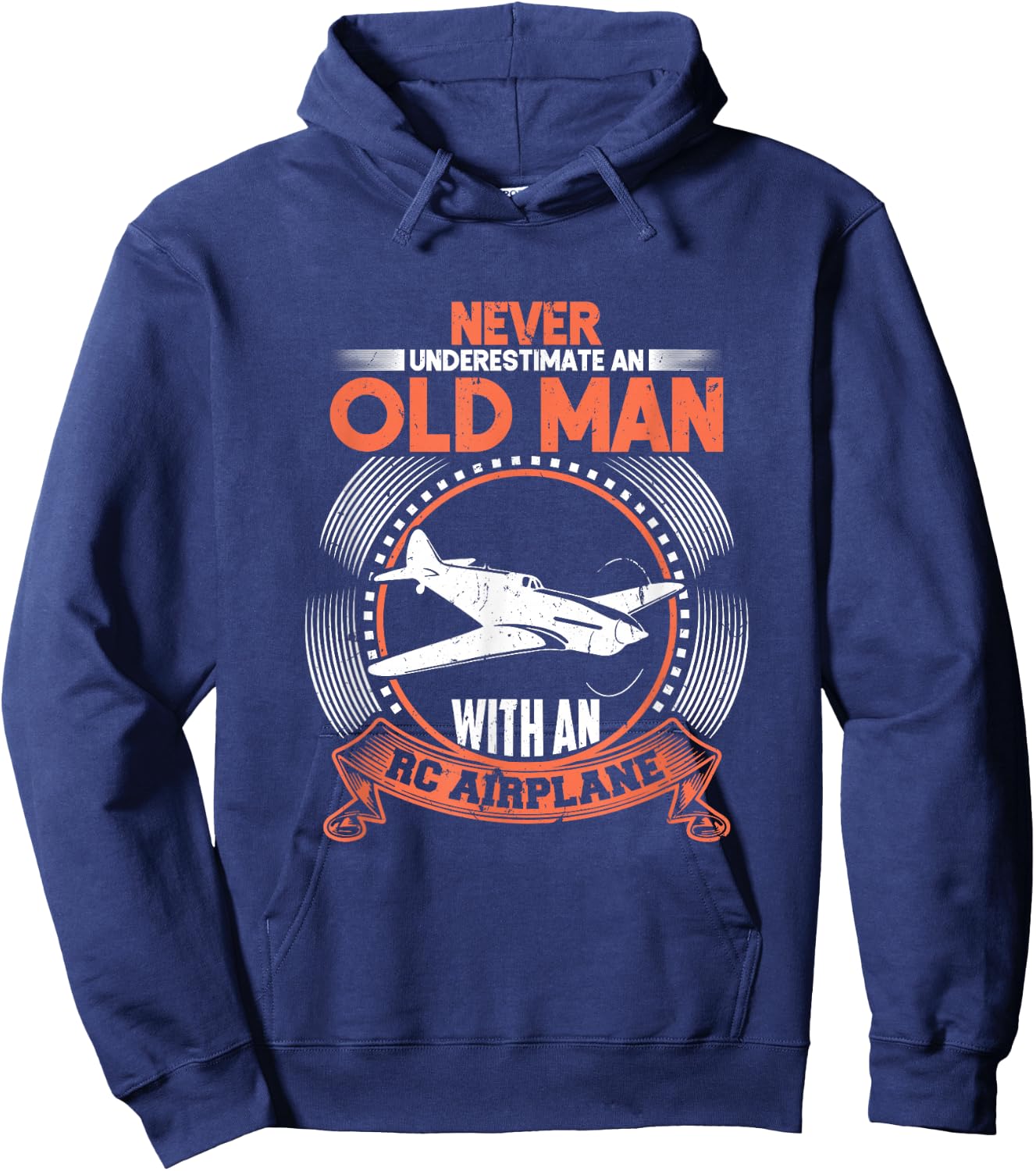 Never Underestimate Old Man RC Plane Hoodie - Hoodie | Navy
