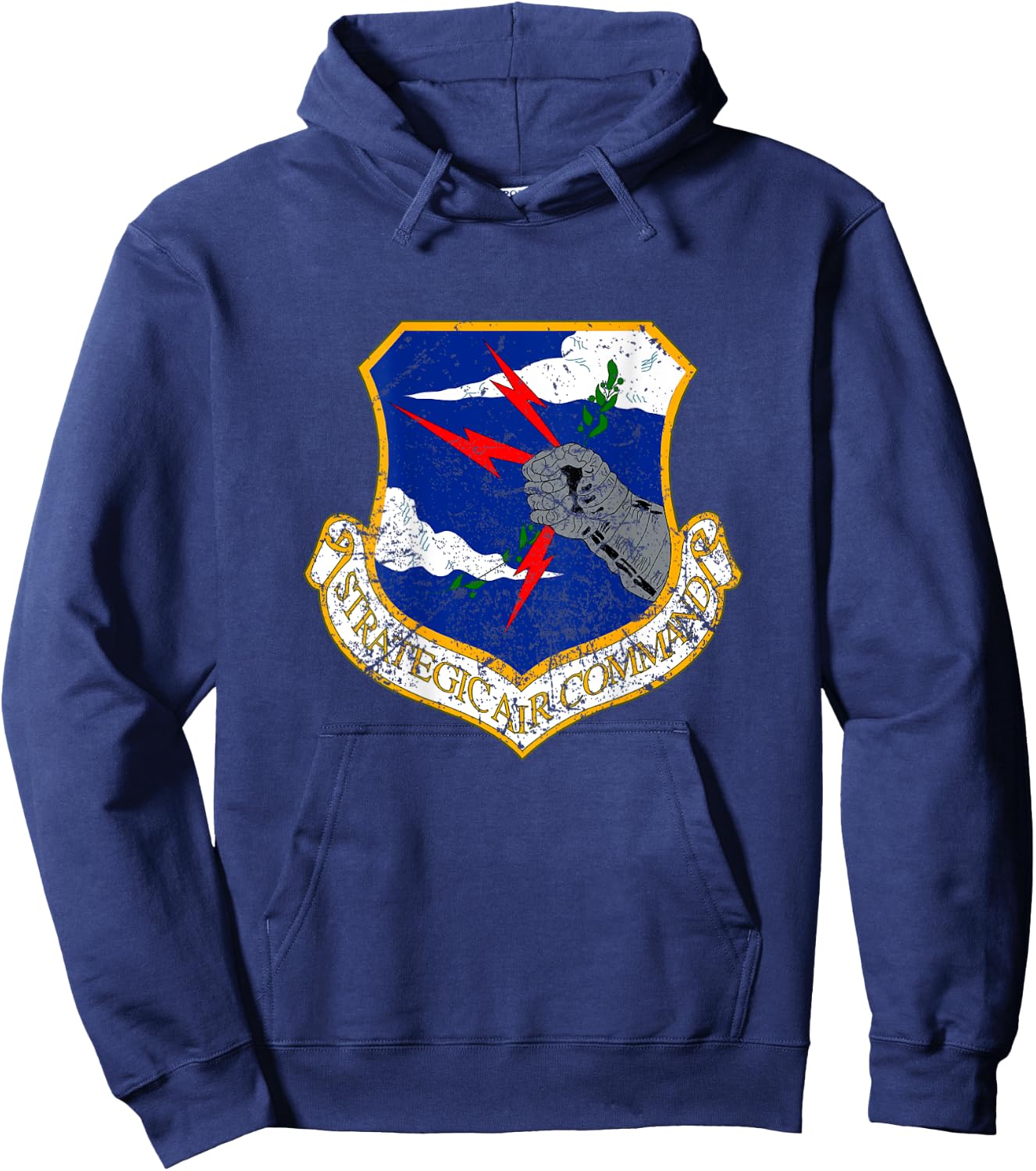 Strategic Air Command Military Pilot Roundel [Back] Hoodie - Hoodie | Navy
