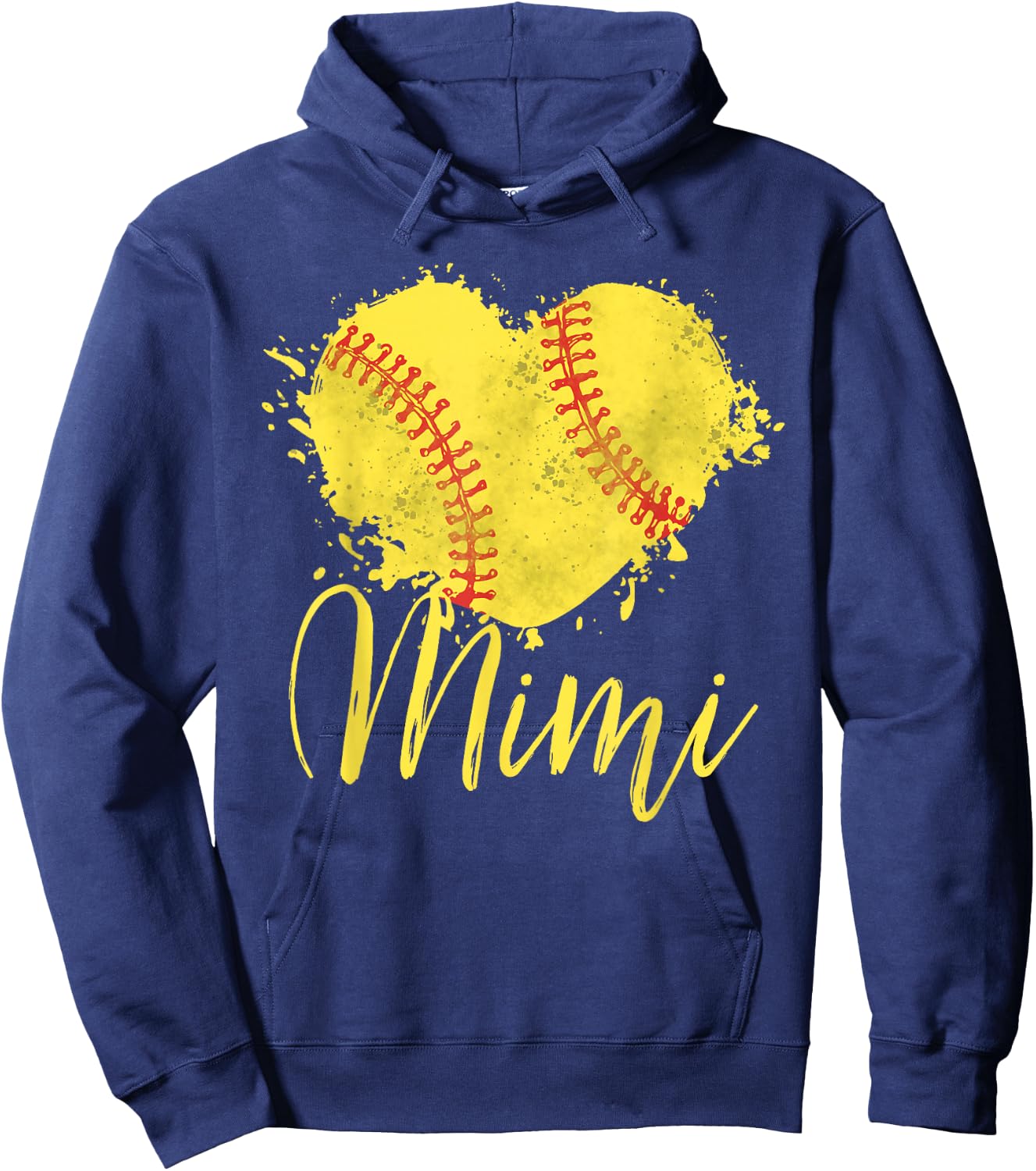 Softball Mimi Softball Love Heart Hoodie - Hoodie | Navy