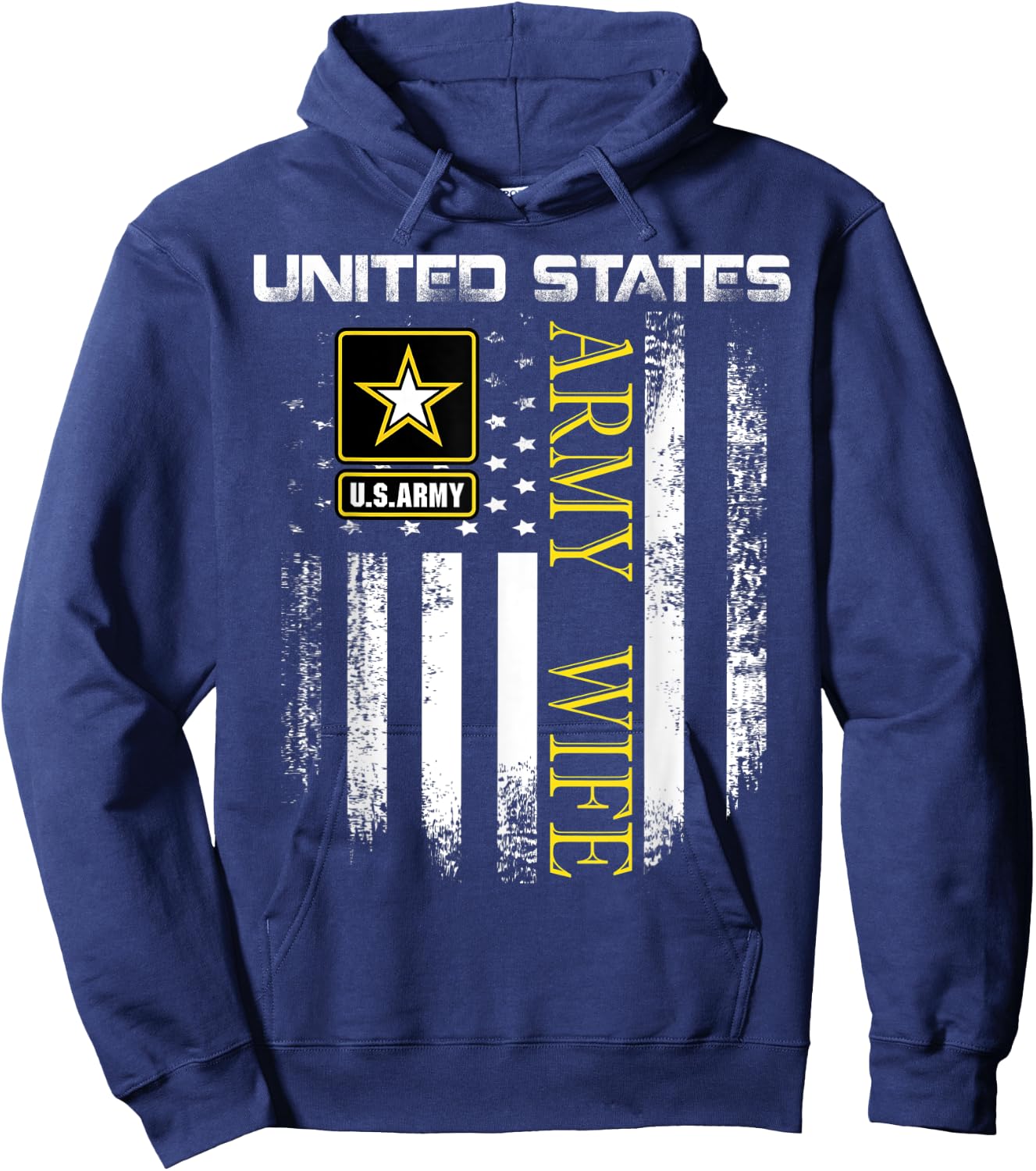 Vintage United States Army Wife With American Flag Gift Kids Men Hoodie - Hoodie | Navy