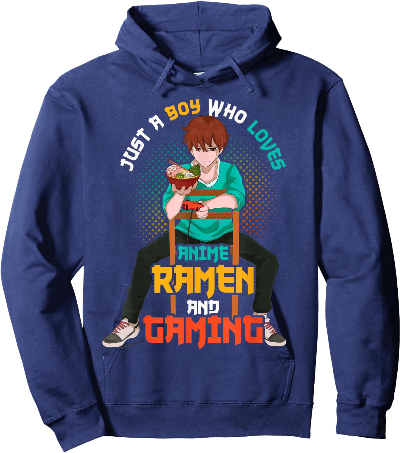 Gamer Ramen Noodles Gaming Japanese Manga Boys Anime Hoodie - Hoodie | Navy
