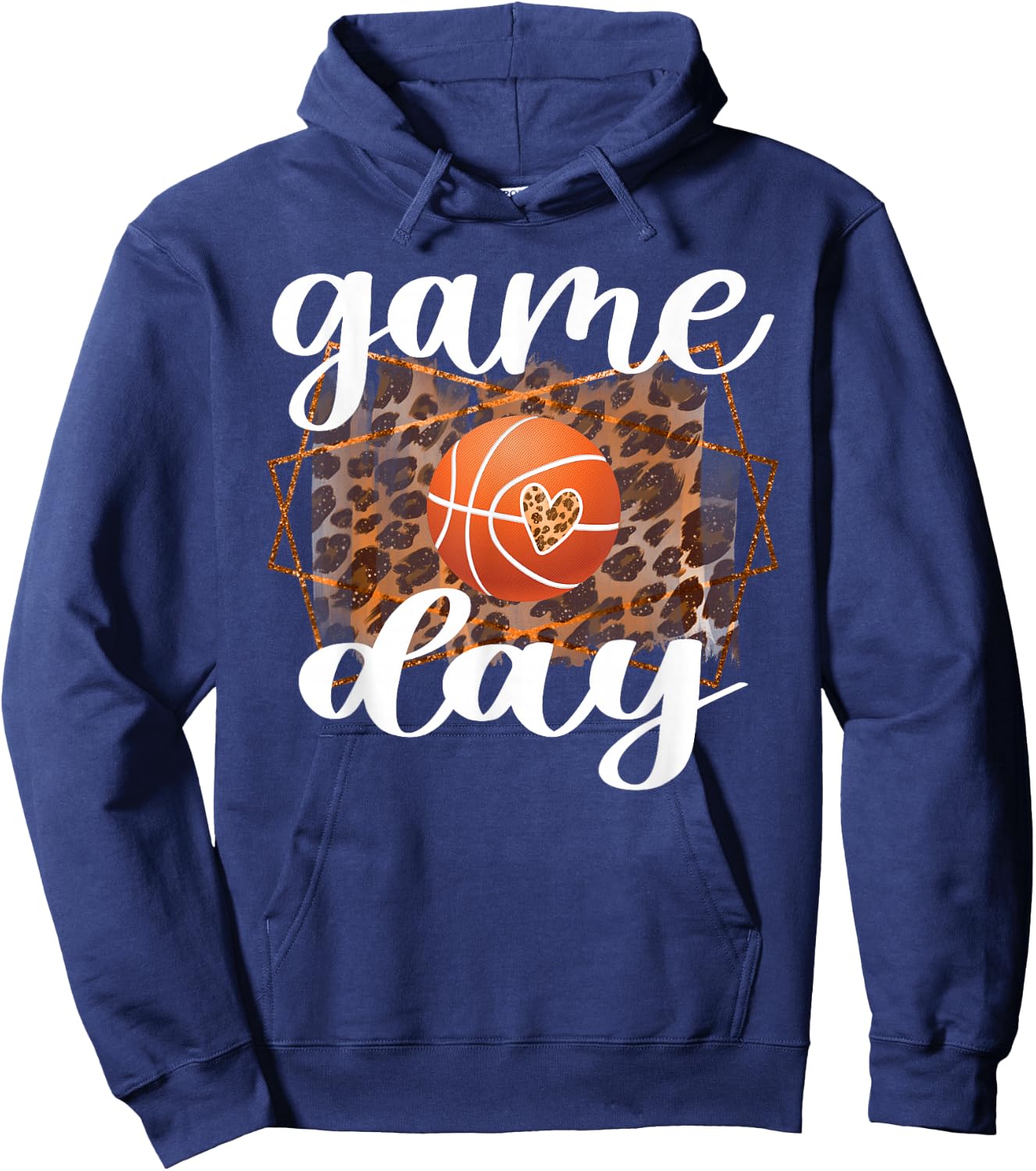 Game Day Leopard Basketball Game Day Hoodie - Hoodie | Navy