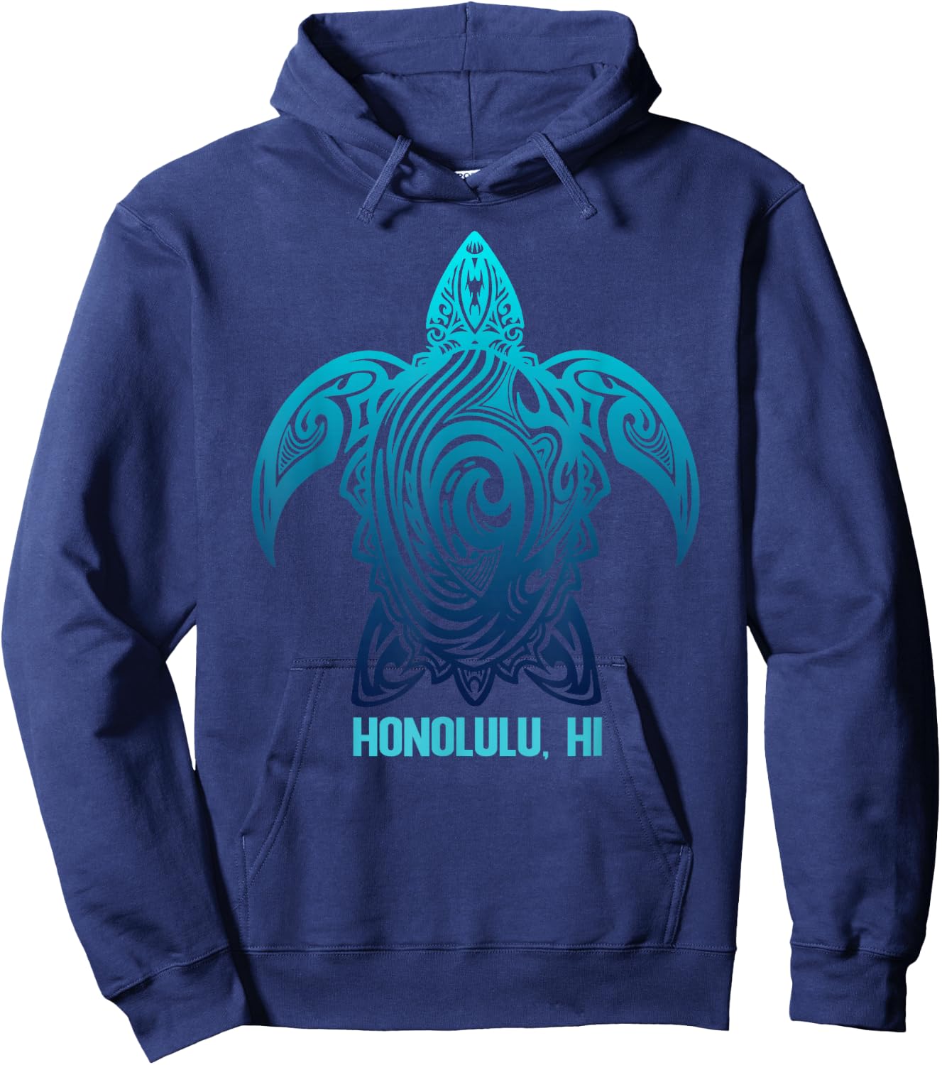 Honolulu Hawaii Tribal Turtle Hawaiian Surfer Diving Hoodie - Hoodie | Navy