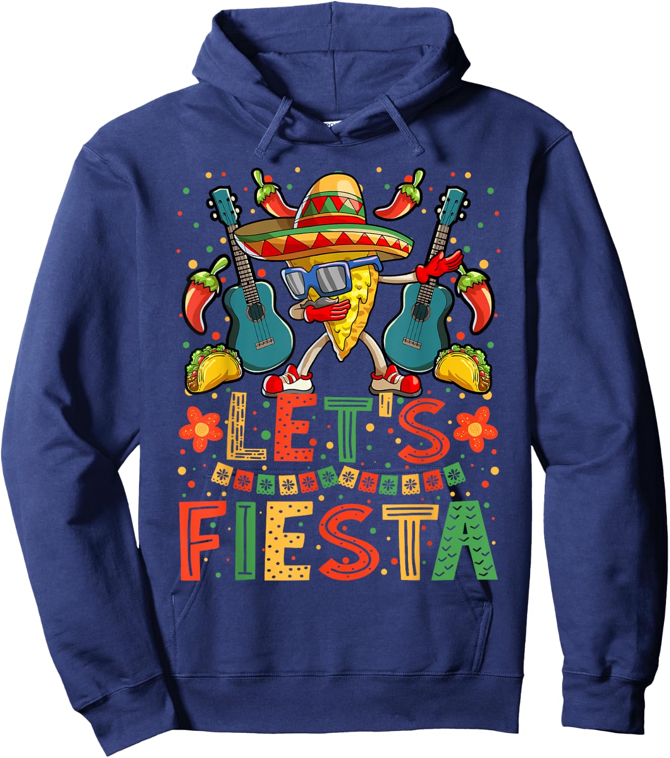 Dabbing Nacho Cinco de Mayo Shirt Women Men Lets Fiesta Hoodie - Hoodie | Navy