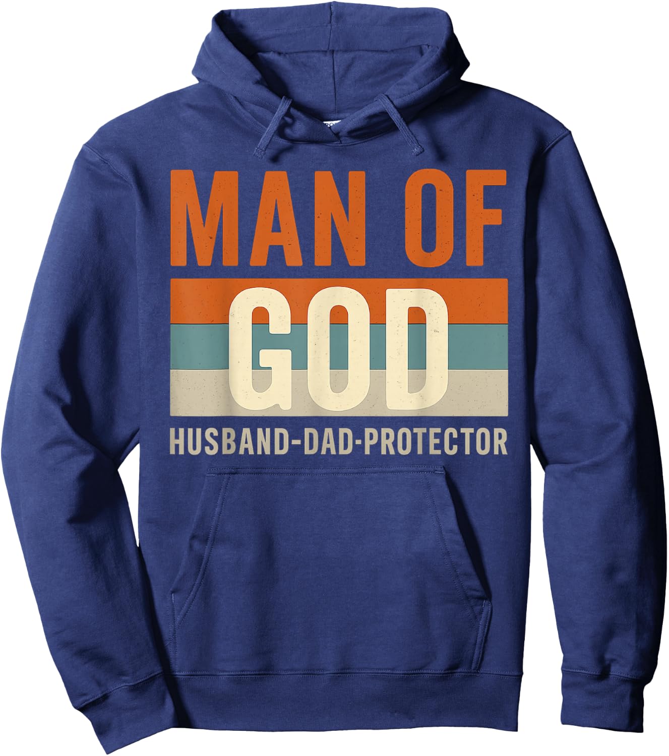 Husband Daddy Protector Hero Christian Dad Fathers Day Hoodie - Hoodie | Navy