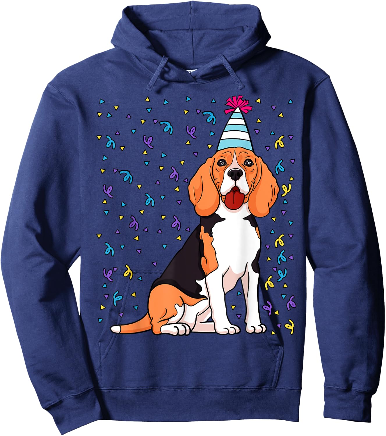 Beagle Dog Birthday Celebration Animal Bday Party Lover Hoodie - Hoodie | Navy
