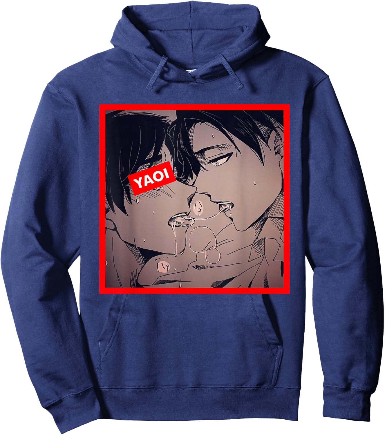 Sloppy Yaoi Ahegao Kiss Shota Lovers Hoodie - Hoodie | Navy