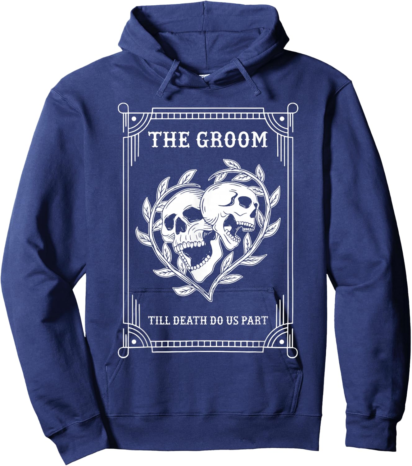 Gothic Halloween Groom Bride Wedding Bachelorette Party Hoodie - Hoodie | Navy