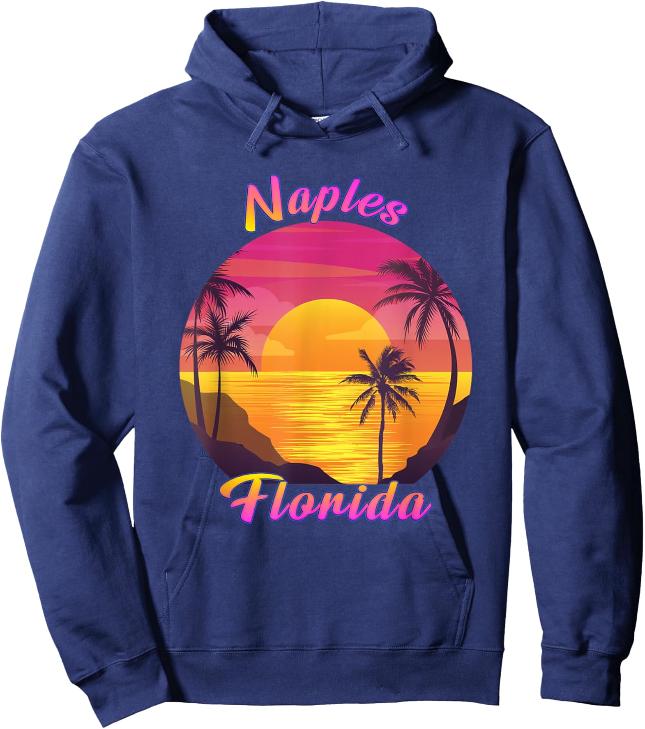 Naples FL Florida Vintage Retro 70s 80s Vacation Souvenir Hoodie - Hoodie | Navy