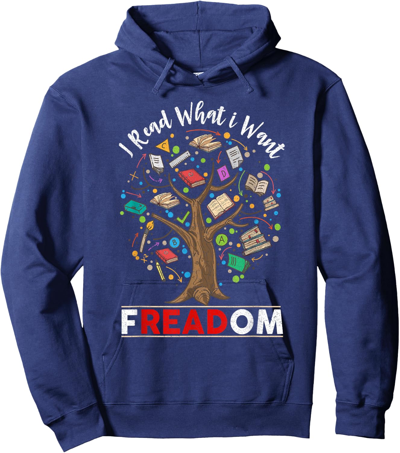 Vintage Censorship Freedom Reading Nerd I Read Banned Books Small Hoodie - Hoodie | Navy