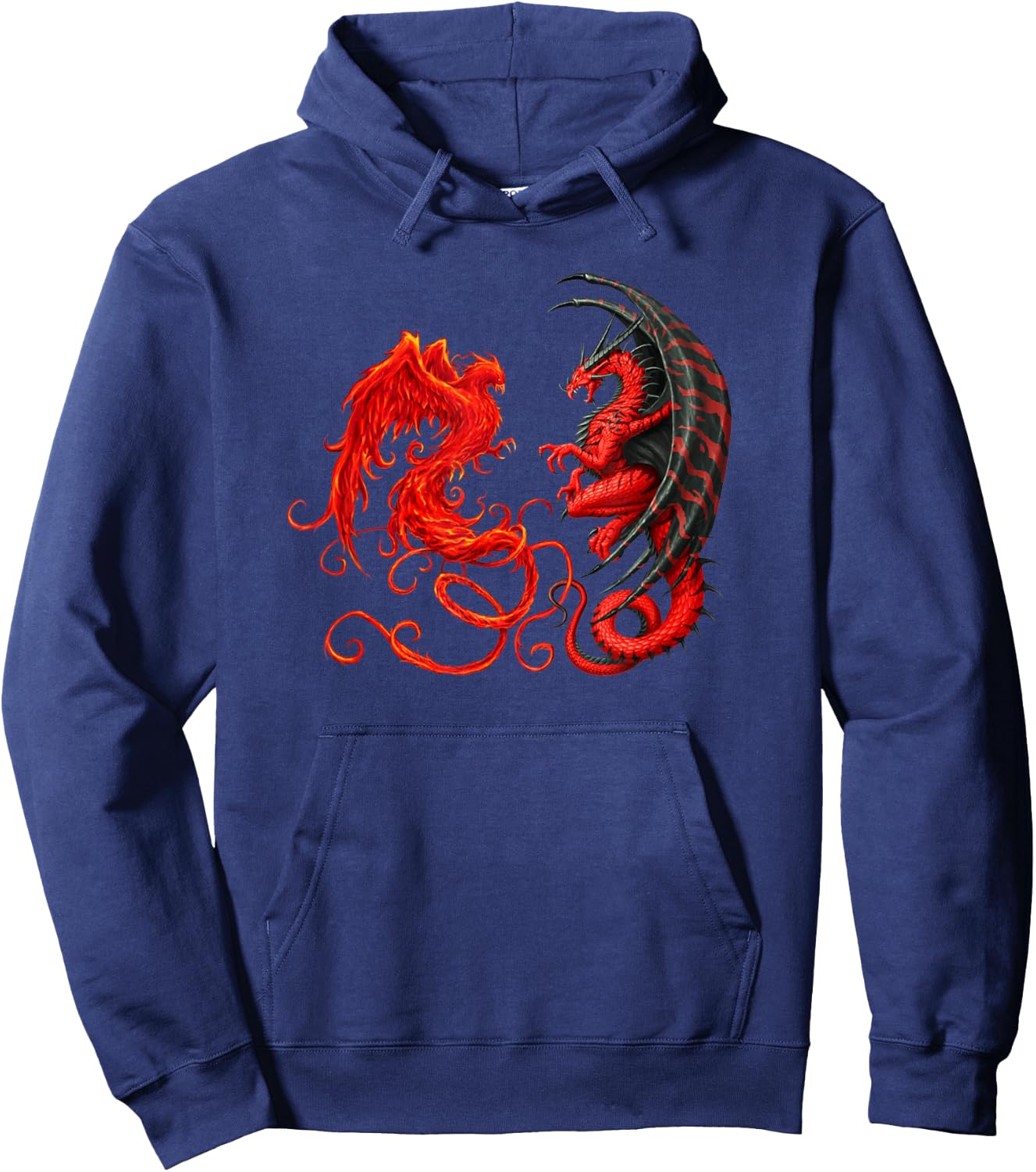 Rising Phoenix Fire And Dragon Hoodie - Hoodie | Navy