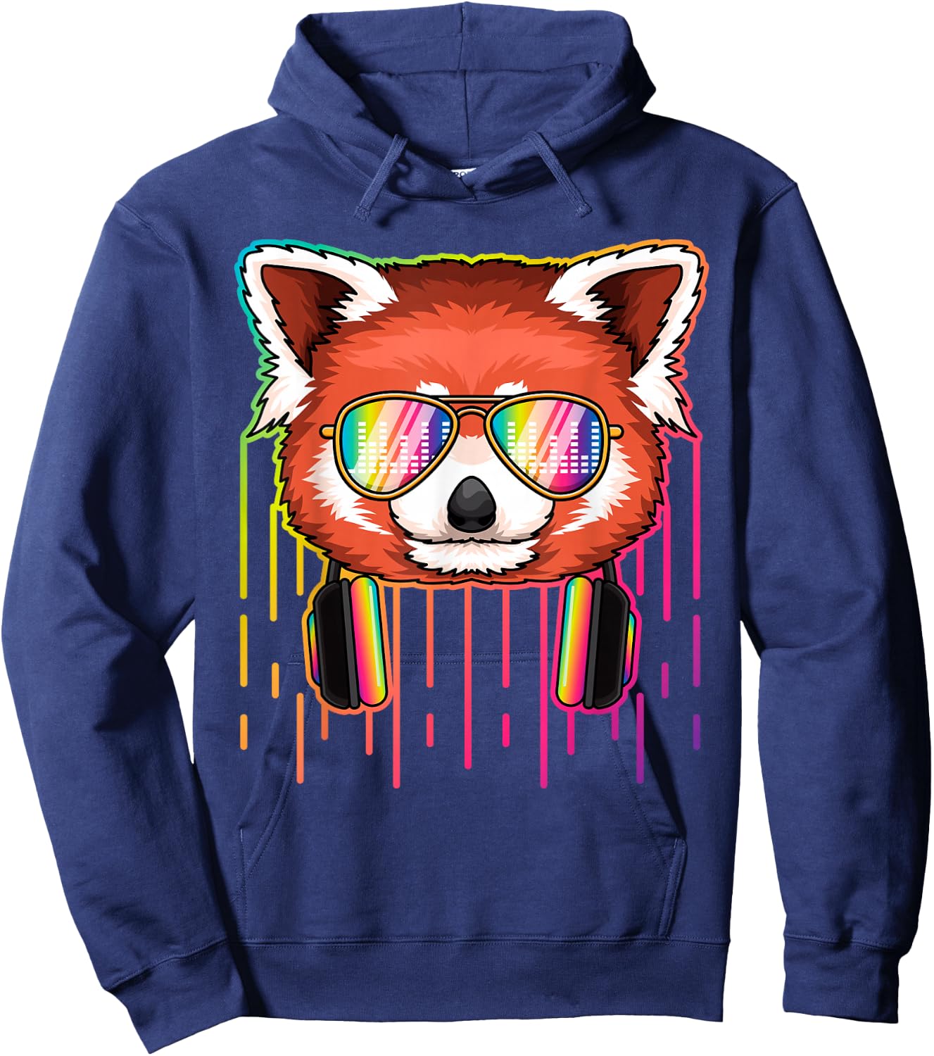Funny Dj Shirt Red Panda Dj Party Animal Music Lover DJs Hoodie - Hoodie | Navy