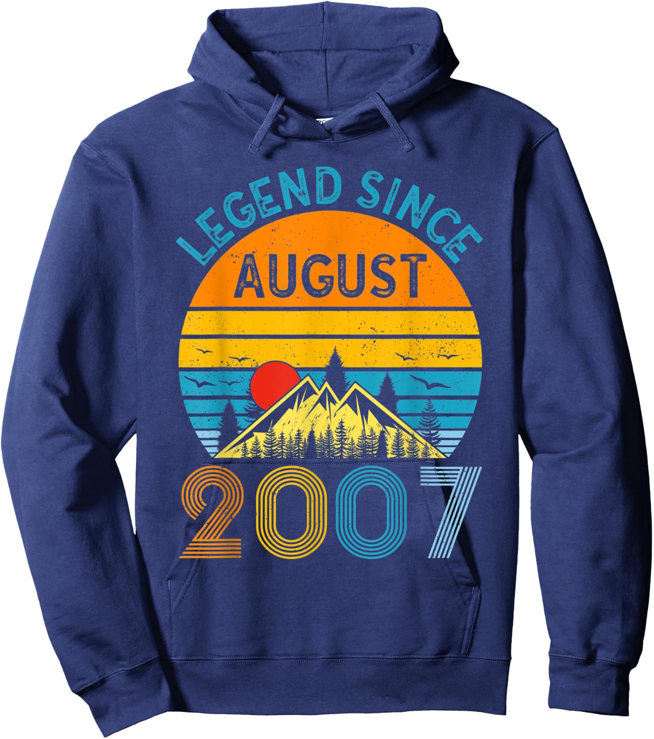 Legend Since August 2007 15th Birthday Vintage 15 Years Old Hoodie - Hoodie | Navy