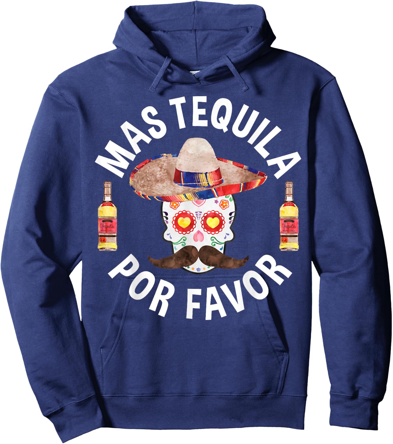 Mas Tequila Por Favor Shirt Men Women Cinco De Mayo Hoodie - Hoodie | Navy