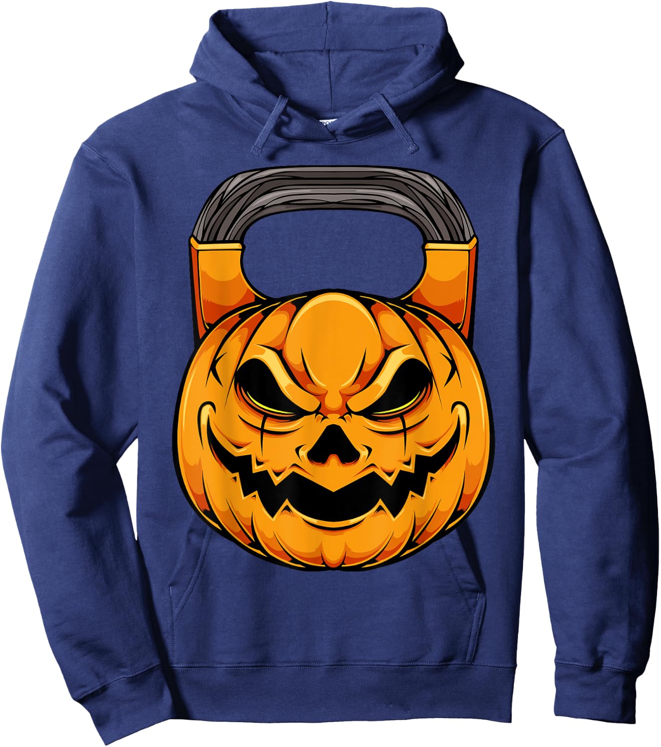 Pumpkin Dumbbell Lazy Halloween Costume Workout Gym Lover Hoodie - Hoodie | Navy