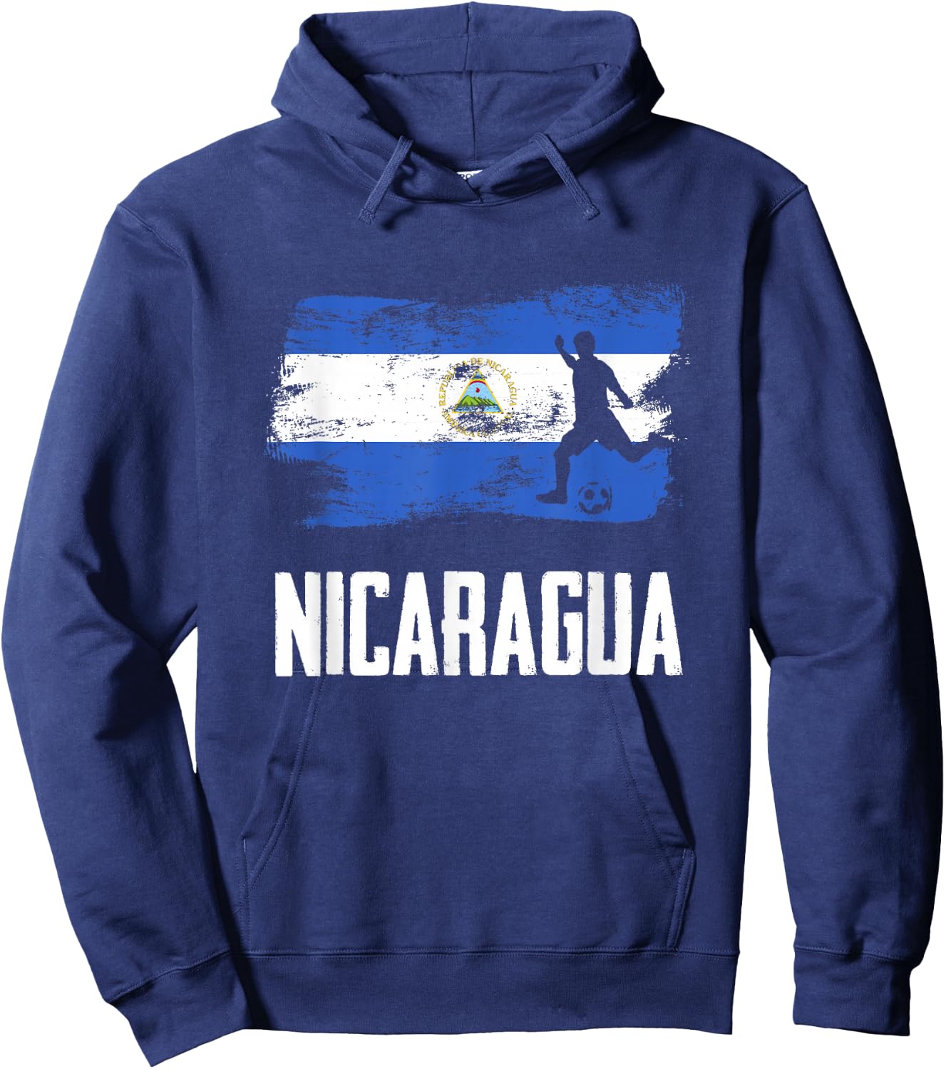 Nicaragua Flag Jersey Nicaraguan Soccer Team Nicaraguan Hoodie - Hoodie | Navy