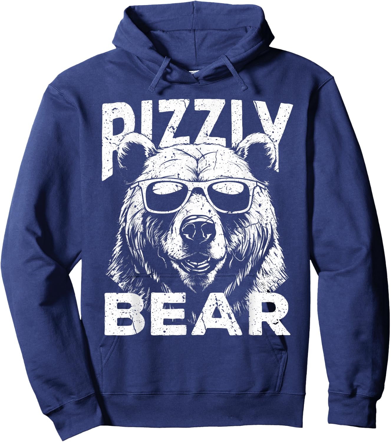 Rizzly Bear Cool Bear Wearing Sunglasses Rizz Boys Hoodie - Hoodie | Navy