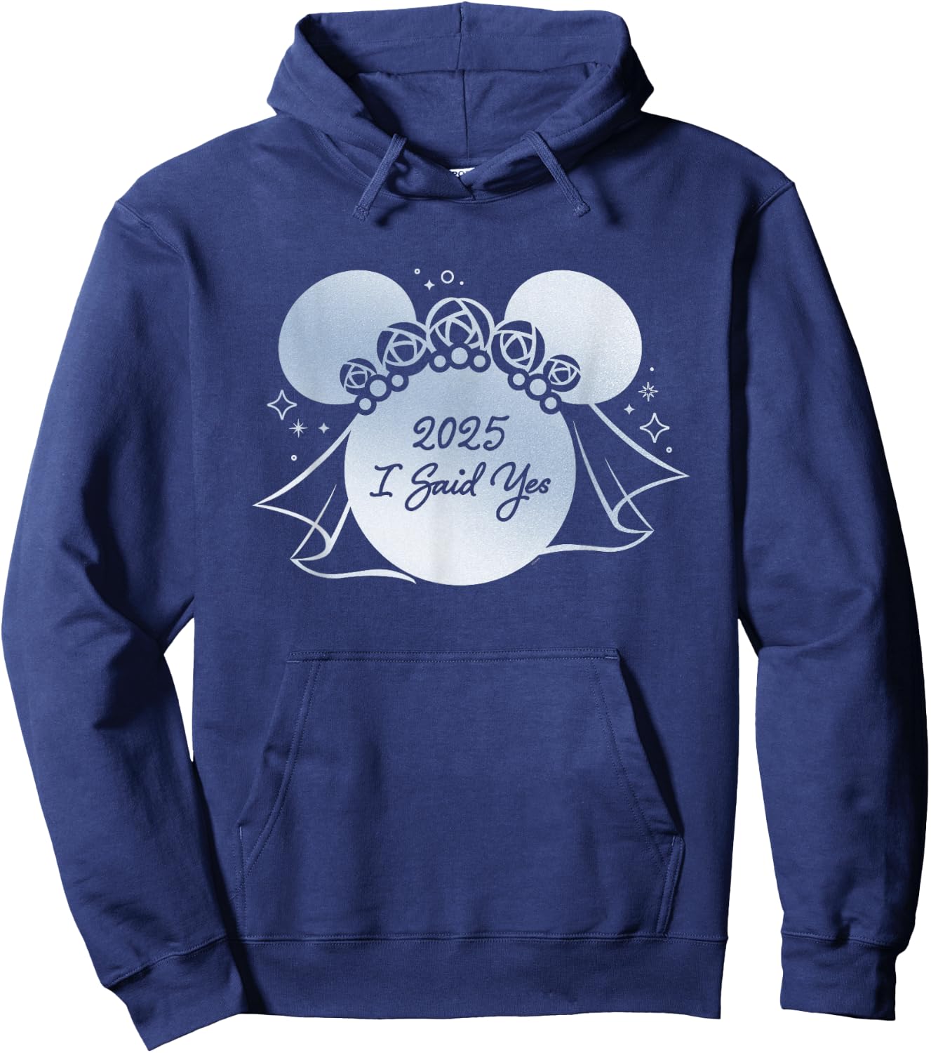 Disney I Said Yes Proposal Engagement Bridal Veil Minnie ’25 Hoodie - Hoodie | Navy