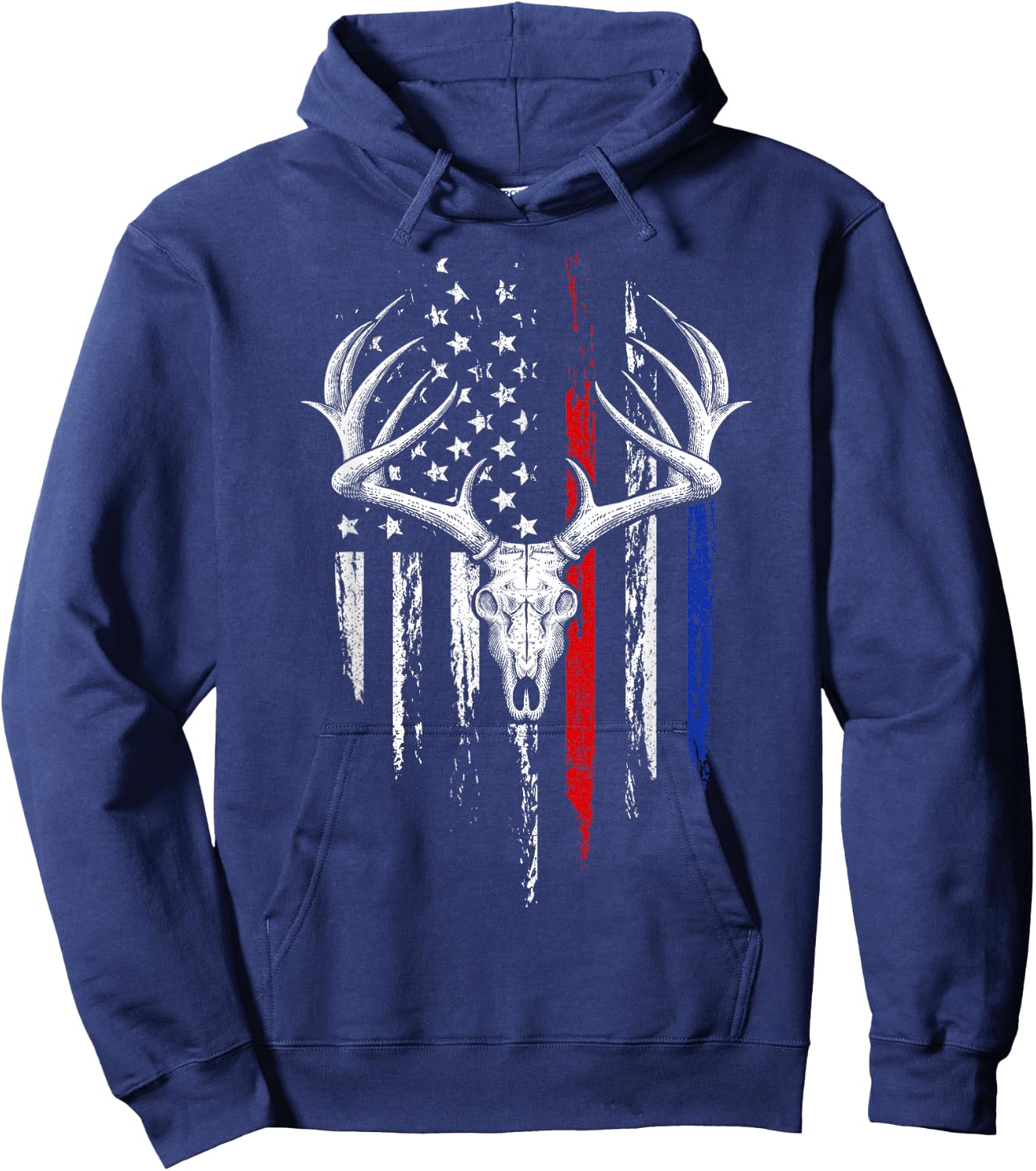 Bowhunting American Flag USA Bow Whitetail Deer Hunter Gift Hoodie - Hoodie | Navy