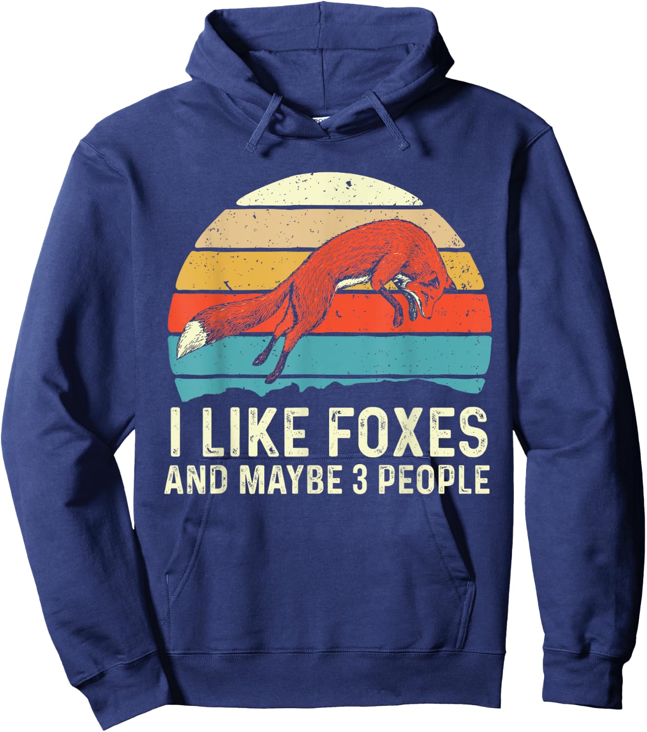 I Like Foxes - Zookeeper Fox Lover Hiker Camper Hoodie - Hoodie | Navy