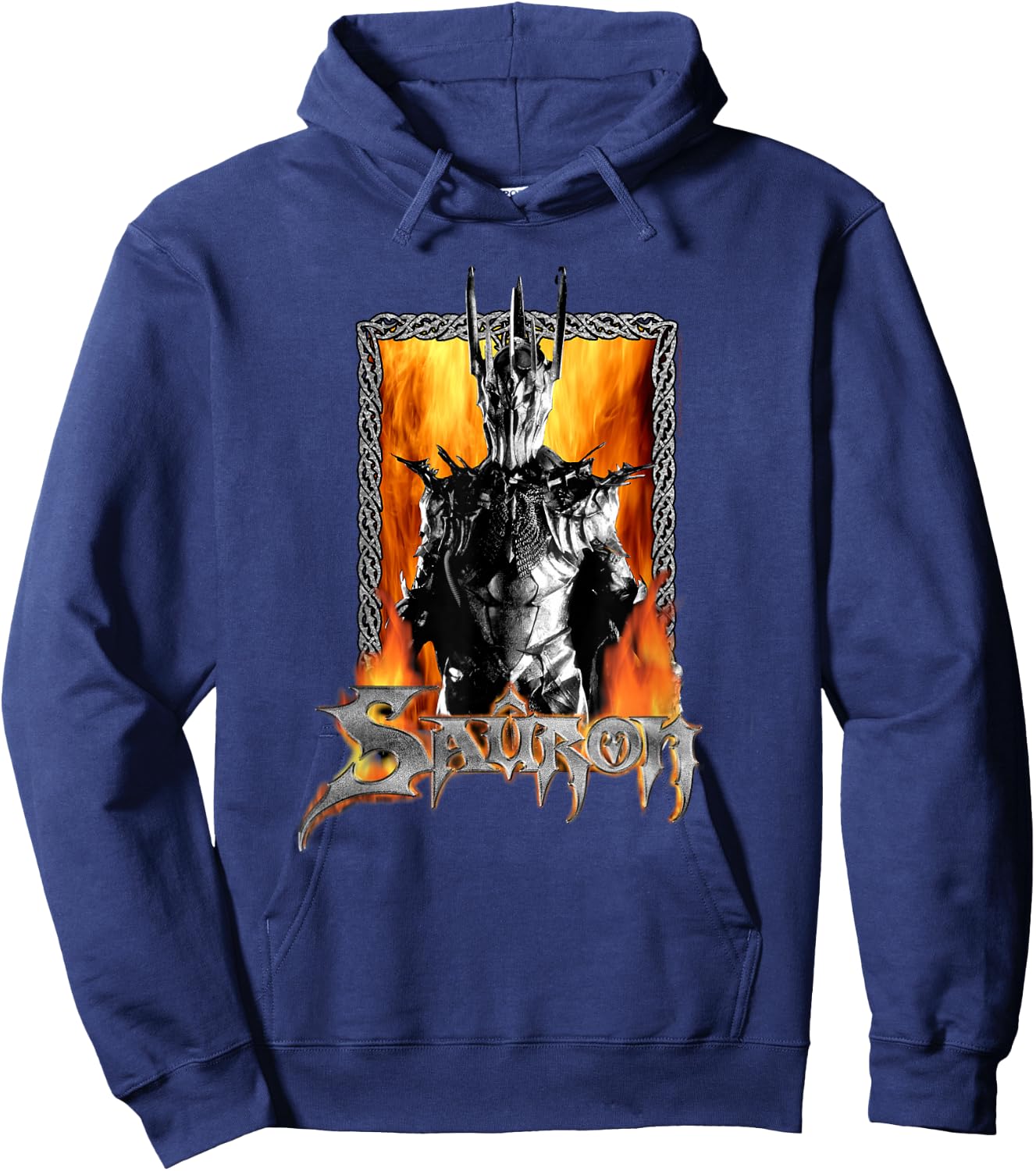 LOTR Framed Sauron Flames Fantasy Movie Hoodie - Hoodie | Navy