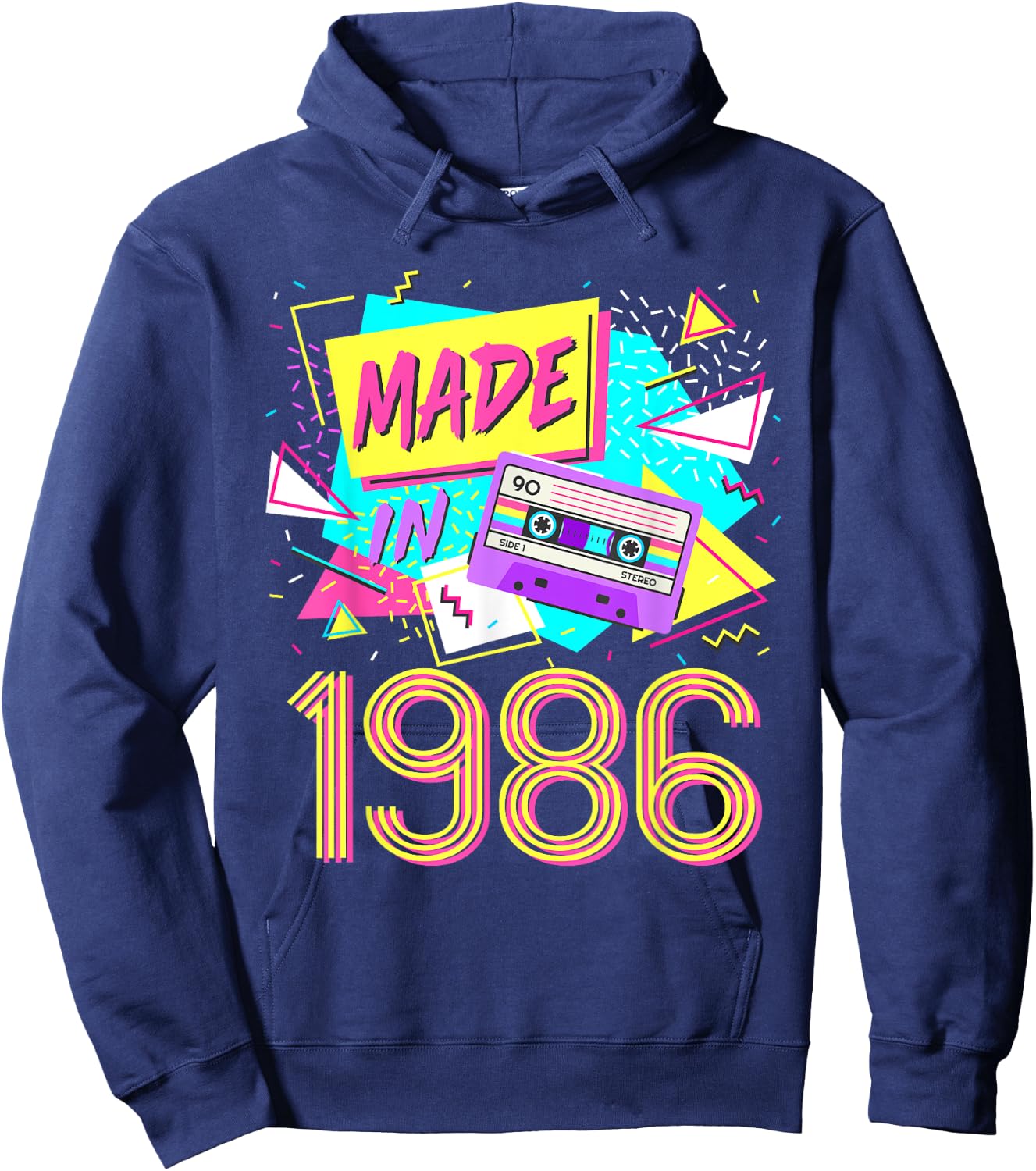 Made In 1986 36 Years Old Retro Vintage 80s 36th Birthday Hoodie - Hoodie | Navy