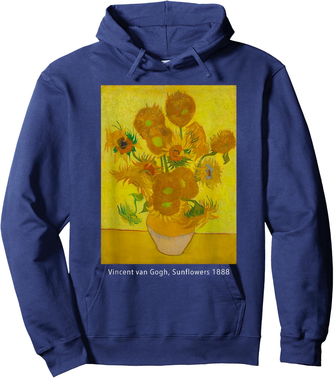 Sunflowers Vincent Van Gogh Famous Vintage Famous Painting Hoodie - Hoodie | Navy