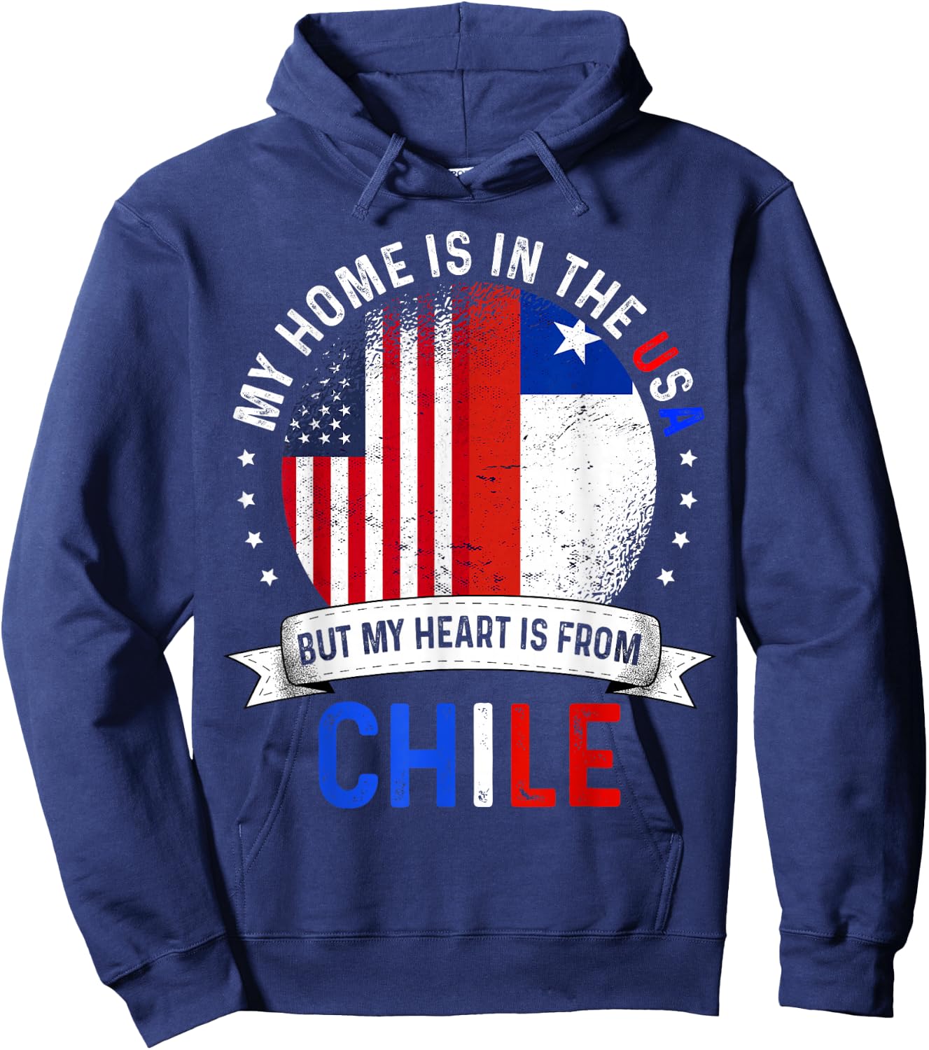 Chilean American Patriot Heart is from Chile Flag Hoodie - Hoodie | Navy