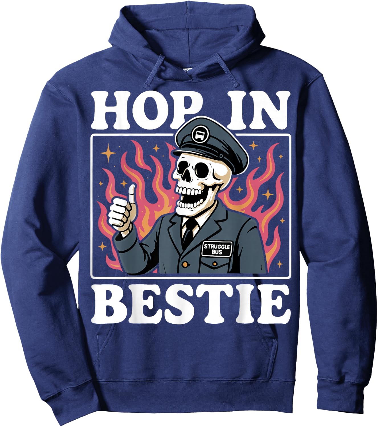 Hop in Bestie Struggle Bus Hoodie - Hoodie | Navy
