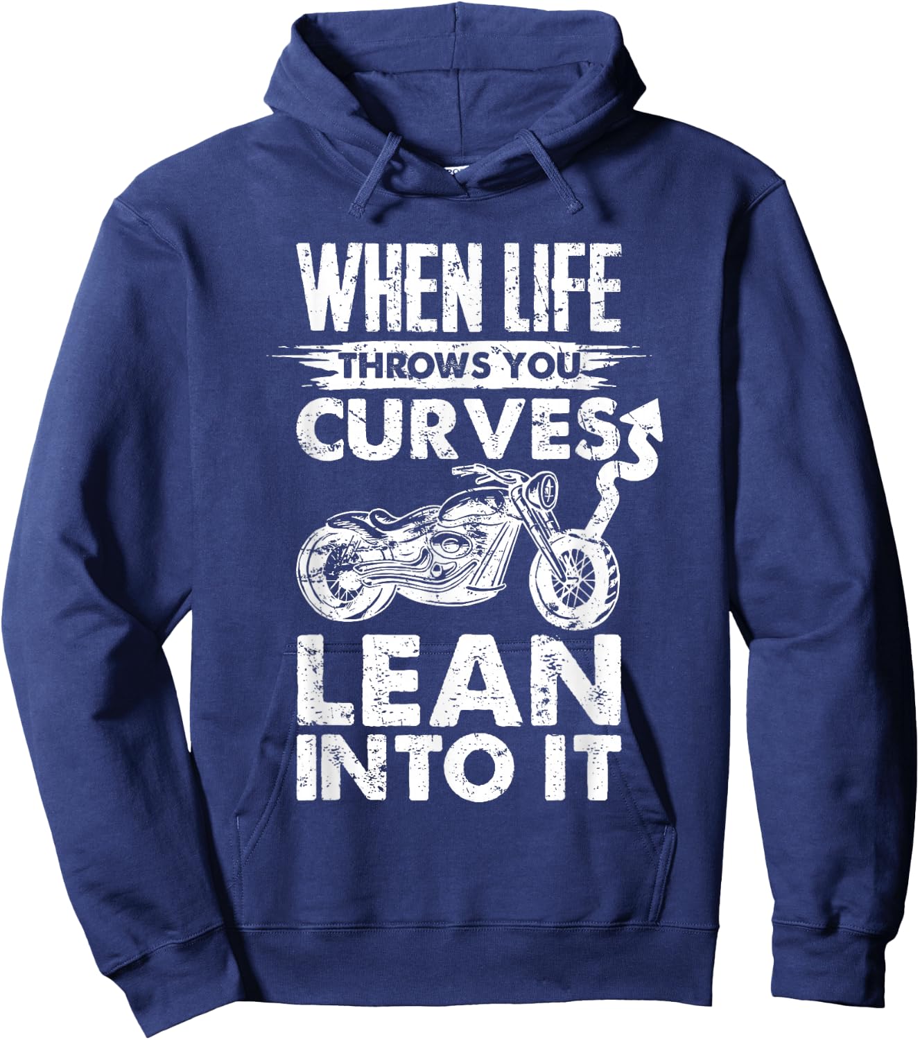 When life throws you curves lean into it motorcycle Hoodie - Hoodie | Navy