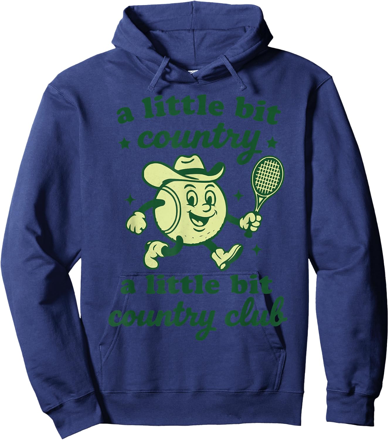 Retro Western Country Club Tennis Themed Party Cowboy Women Hoodie - Hoodie | Navy