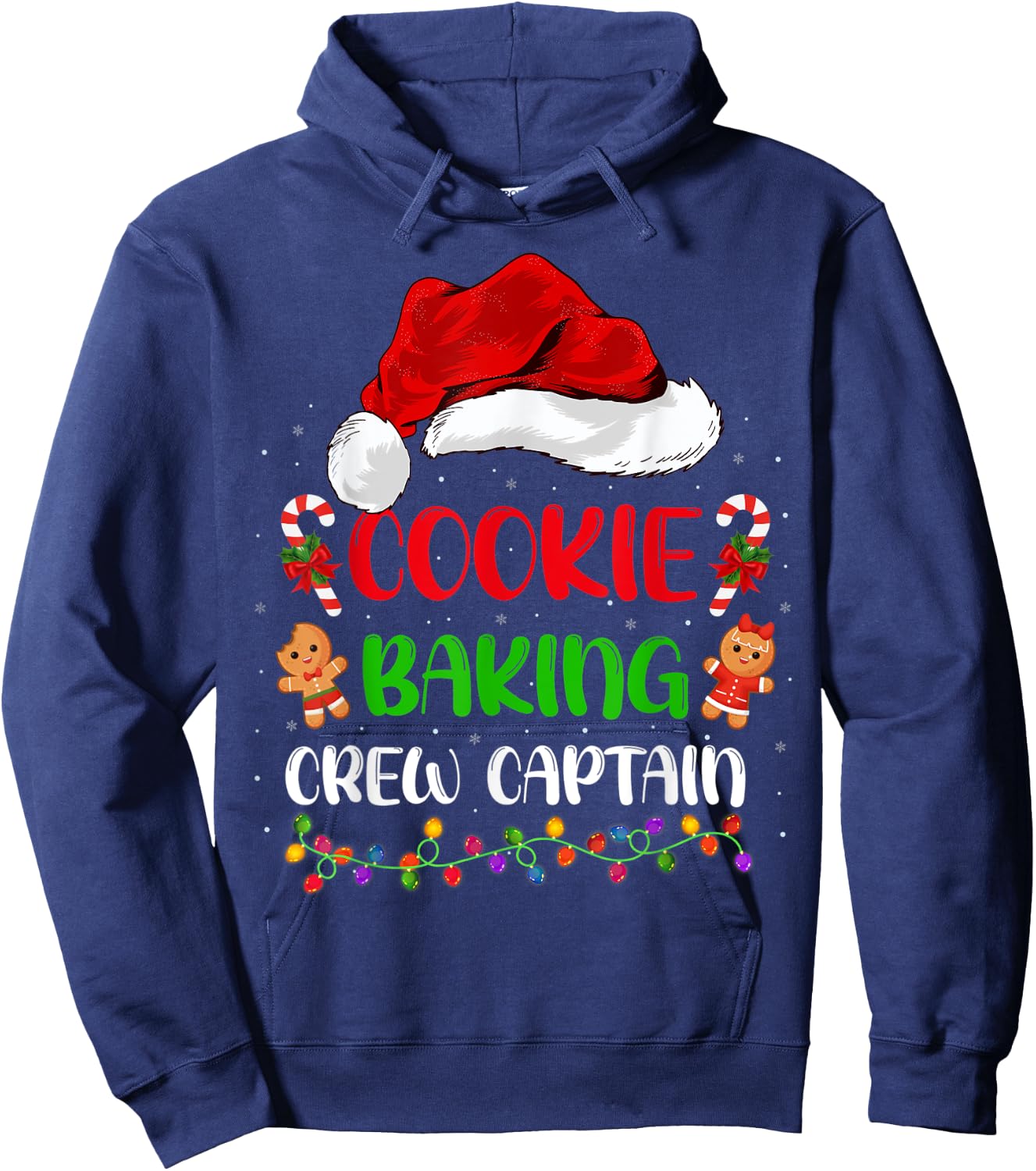 Funny Baker Santa Cookie Baking Crew Captain Christmas Hoodie - Hoodie | Navy