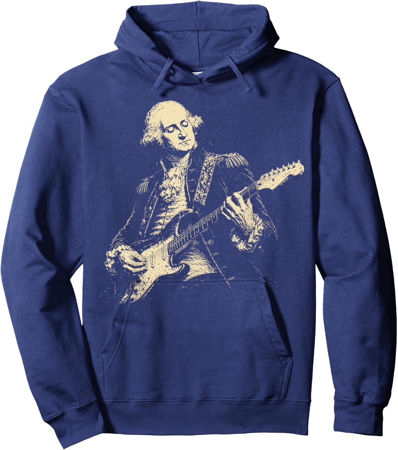 George Washington Playing Electric Guitar Rockstar Hoodie - Hoodie | Navy